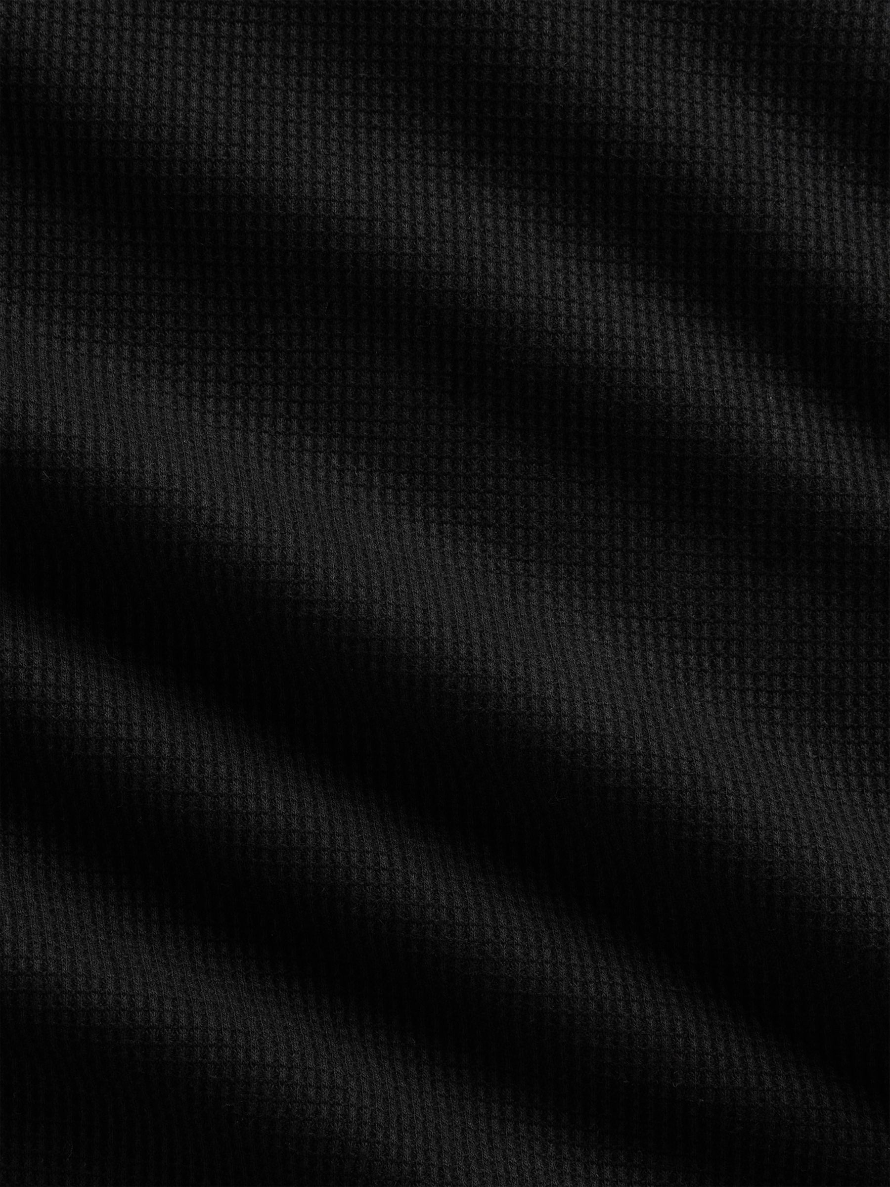 Black Waffle Knit Long Sleeve T-Shirt - Image 5 of 5
