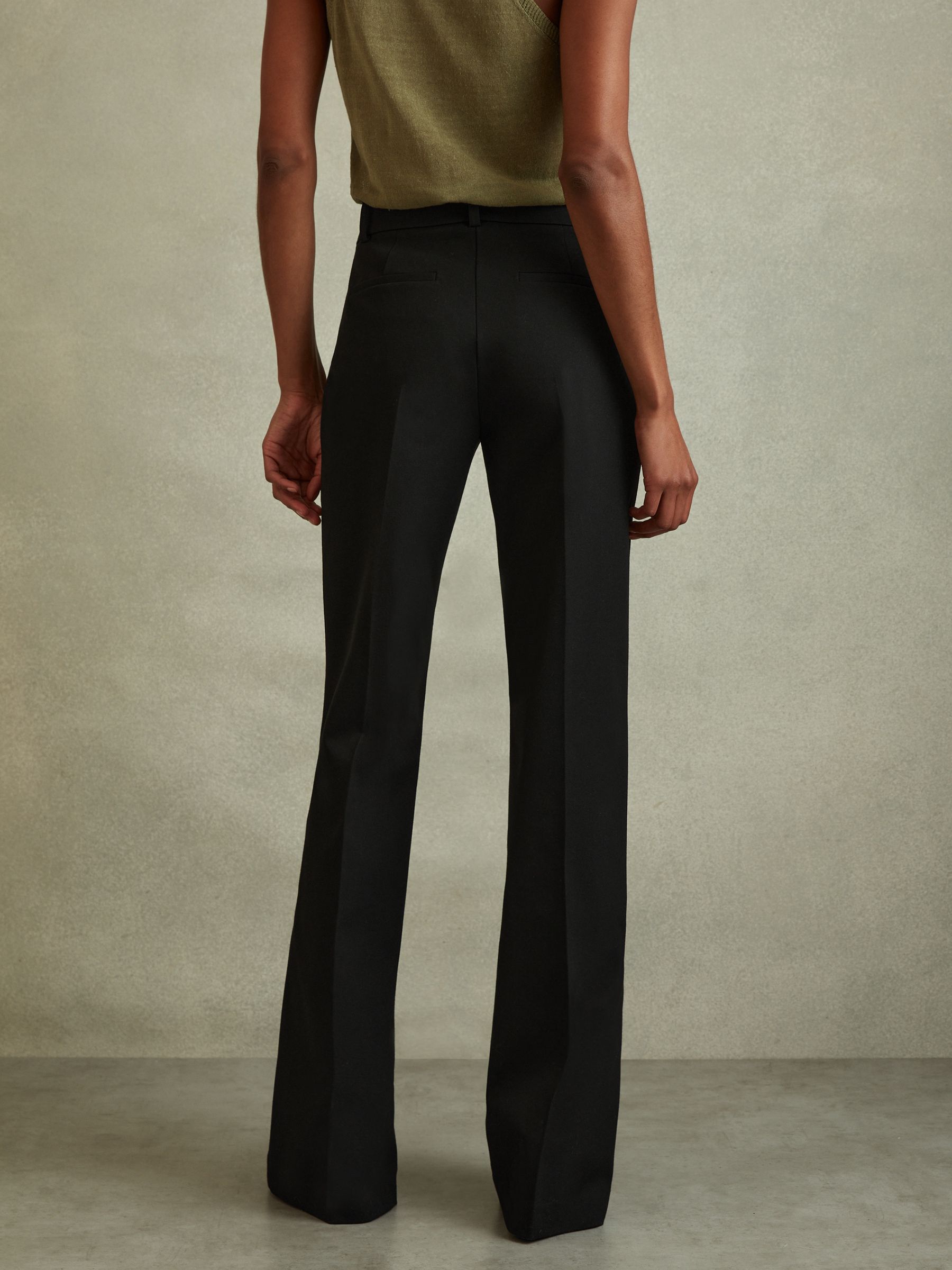 High Rise Flared Trousers in Black - Image 4 of 5
