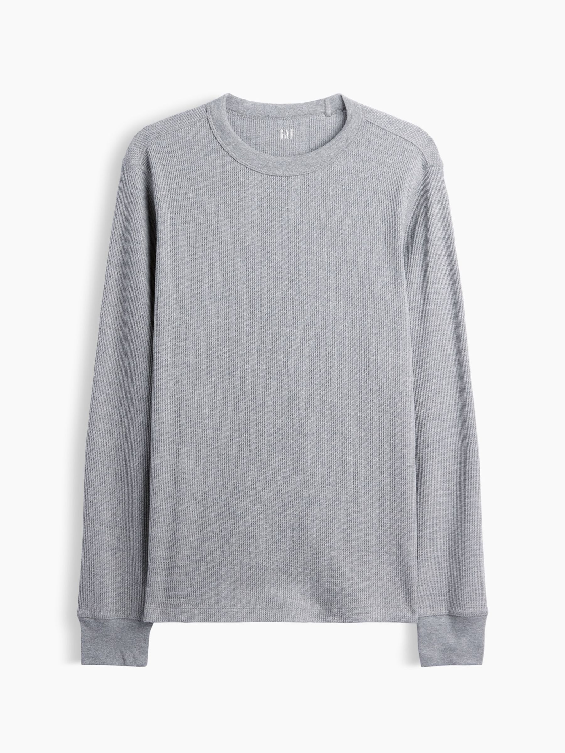 Grey Waffle Knit Long Sleeve T-Shirt - Image 4 of 5