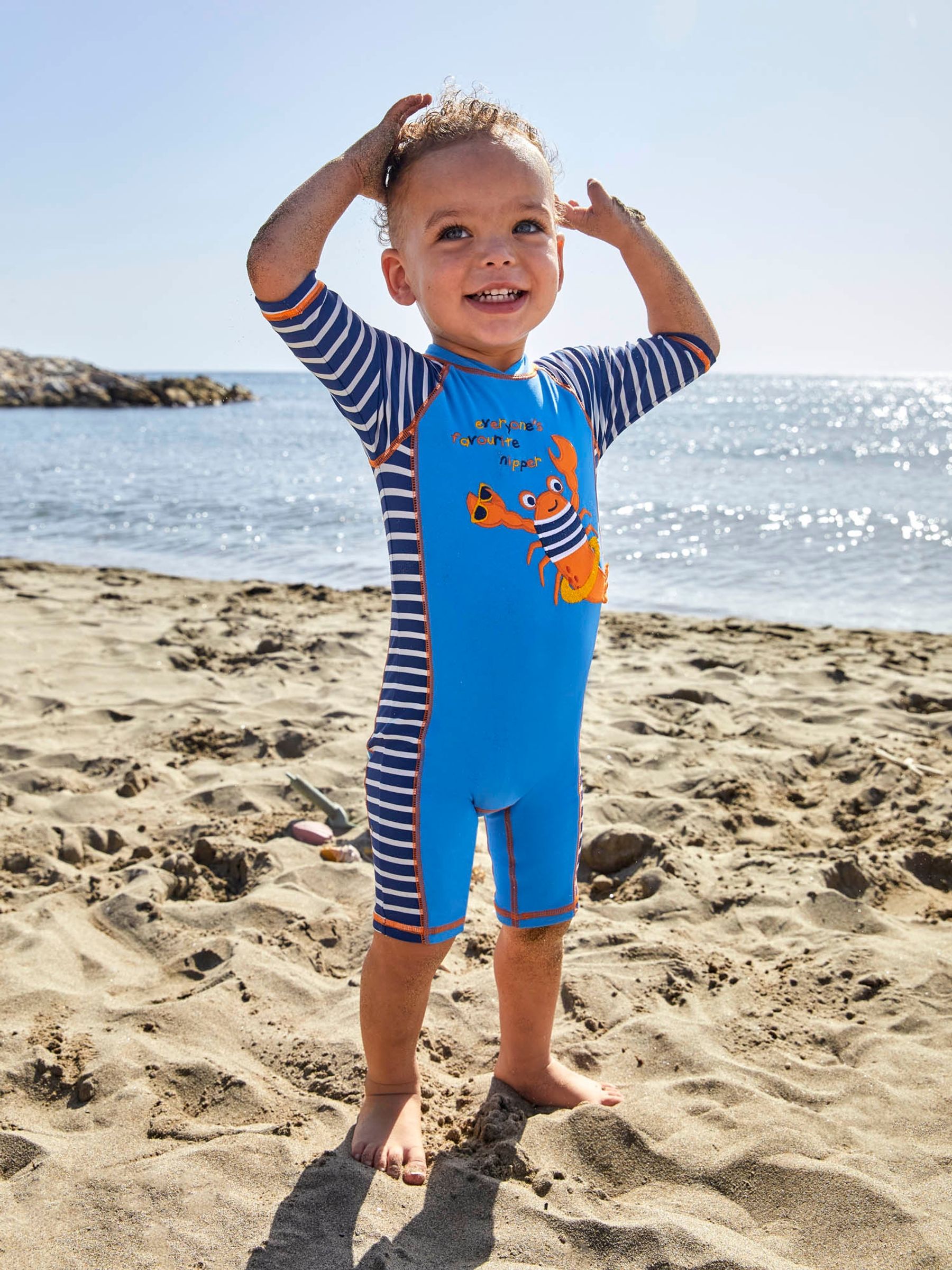 Blue Stripe UPF 50 1-Piece Sun Protection Suit - Image 1 of 5