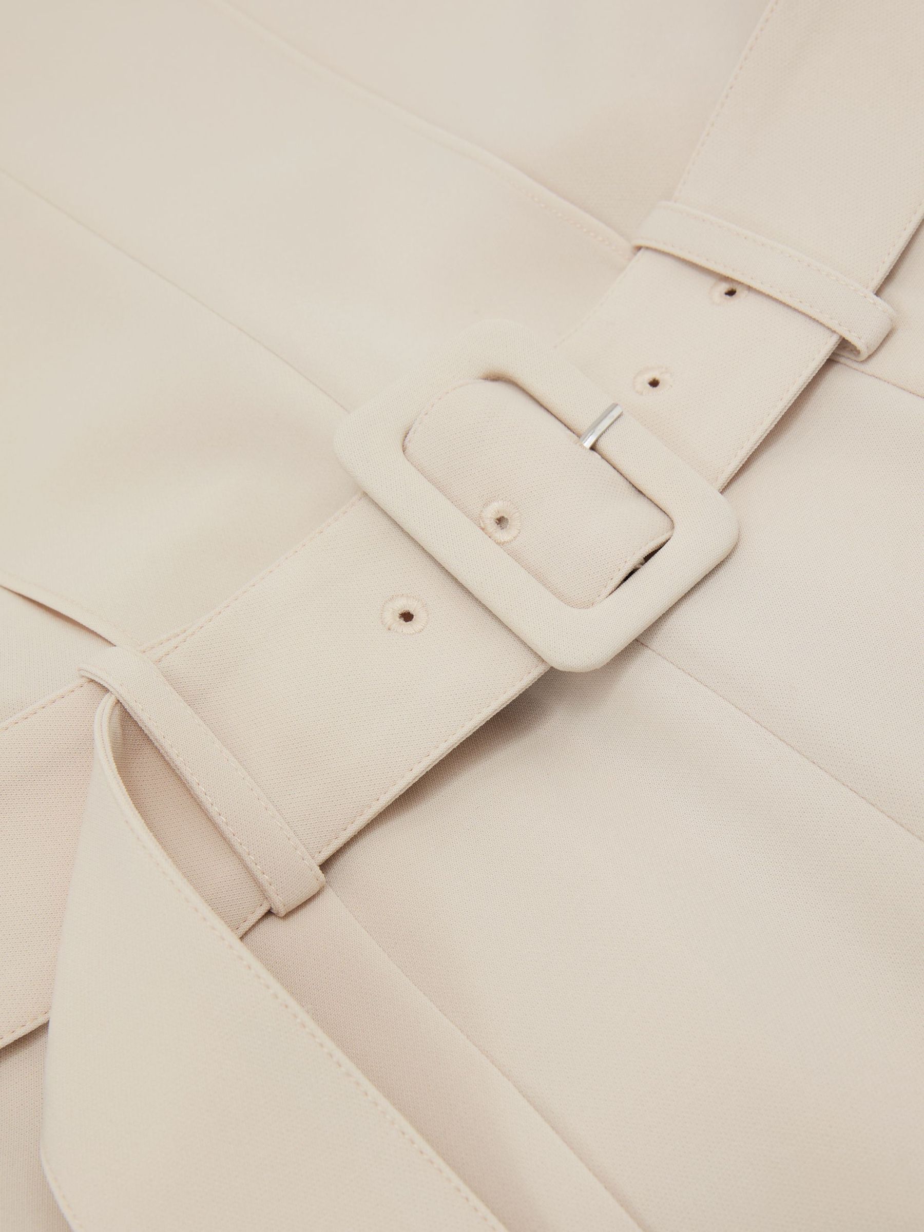 High-Neck Belted Barrel-Leg Jumpsuit in Stone Neutral - Image 9 of 9
