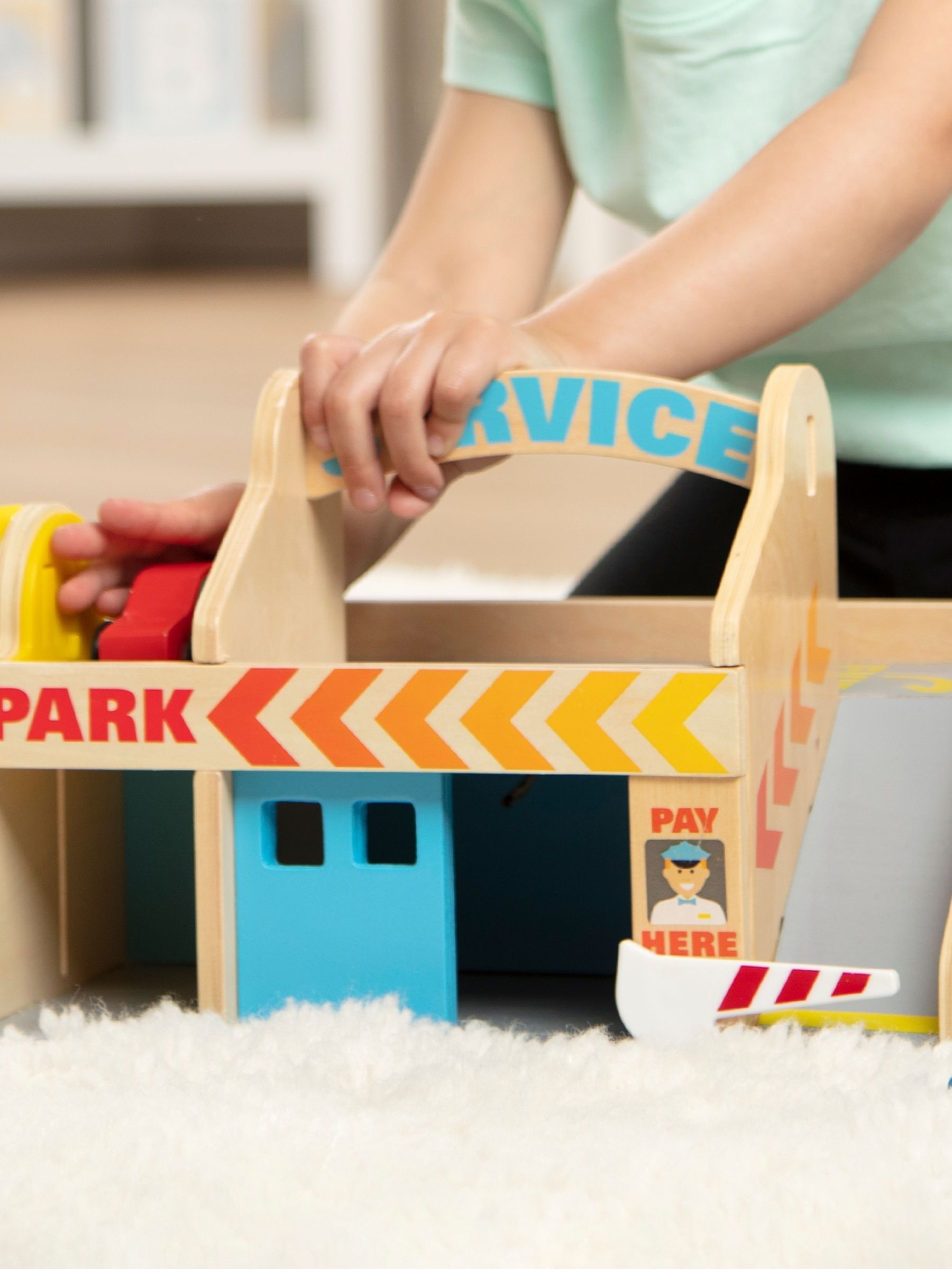 Melissa & Doug Service Station Parking Garage - Image 3 of 4