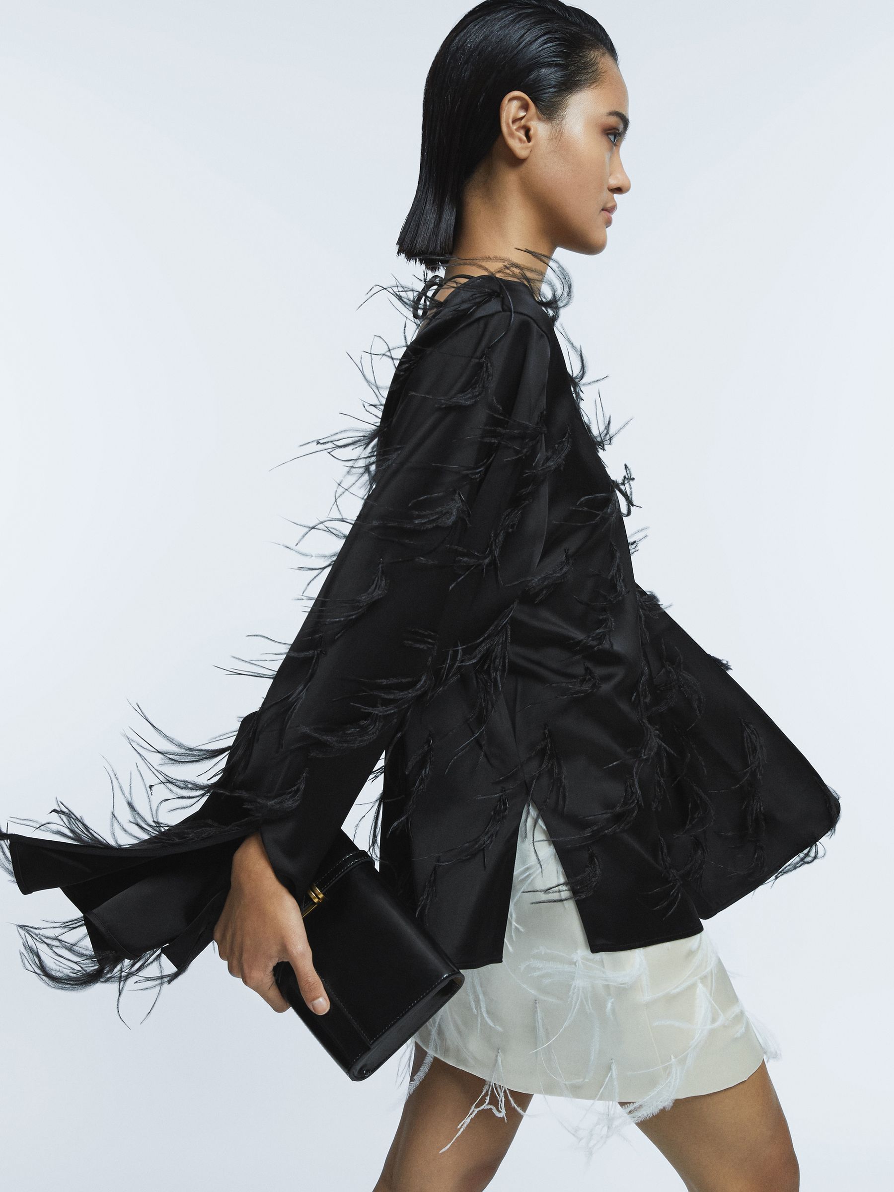 Feather Top in Black - Image 1 of 7