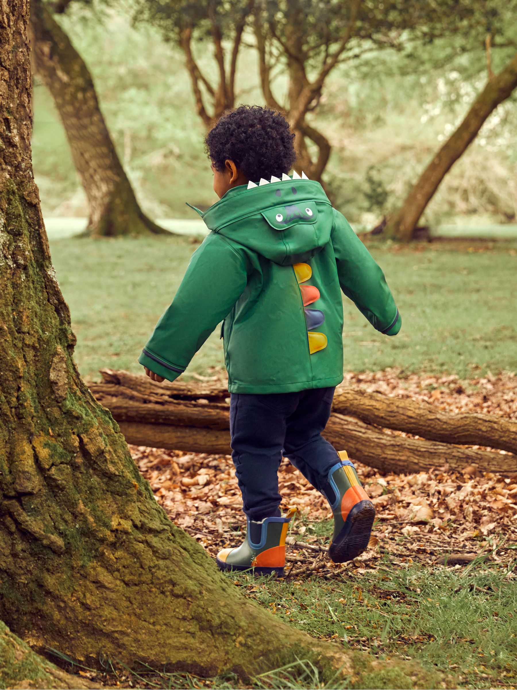 Khaki Green Cosy Lined Colour Block Wellies - Image 4 of 8