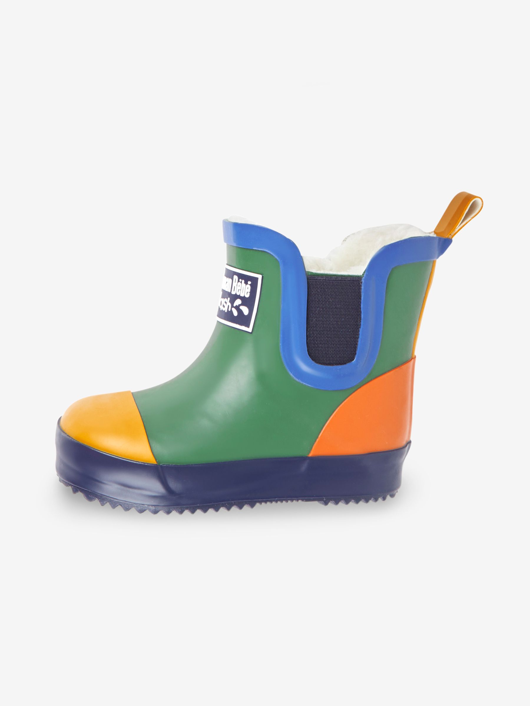 Khaki Green Cosy Lined Colour Block Wellies - Image 5 of 8