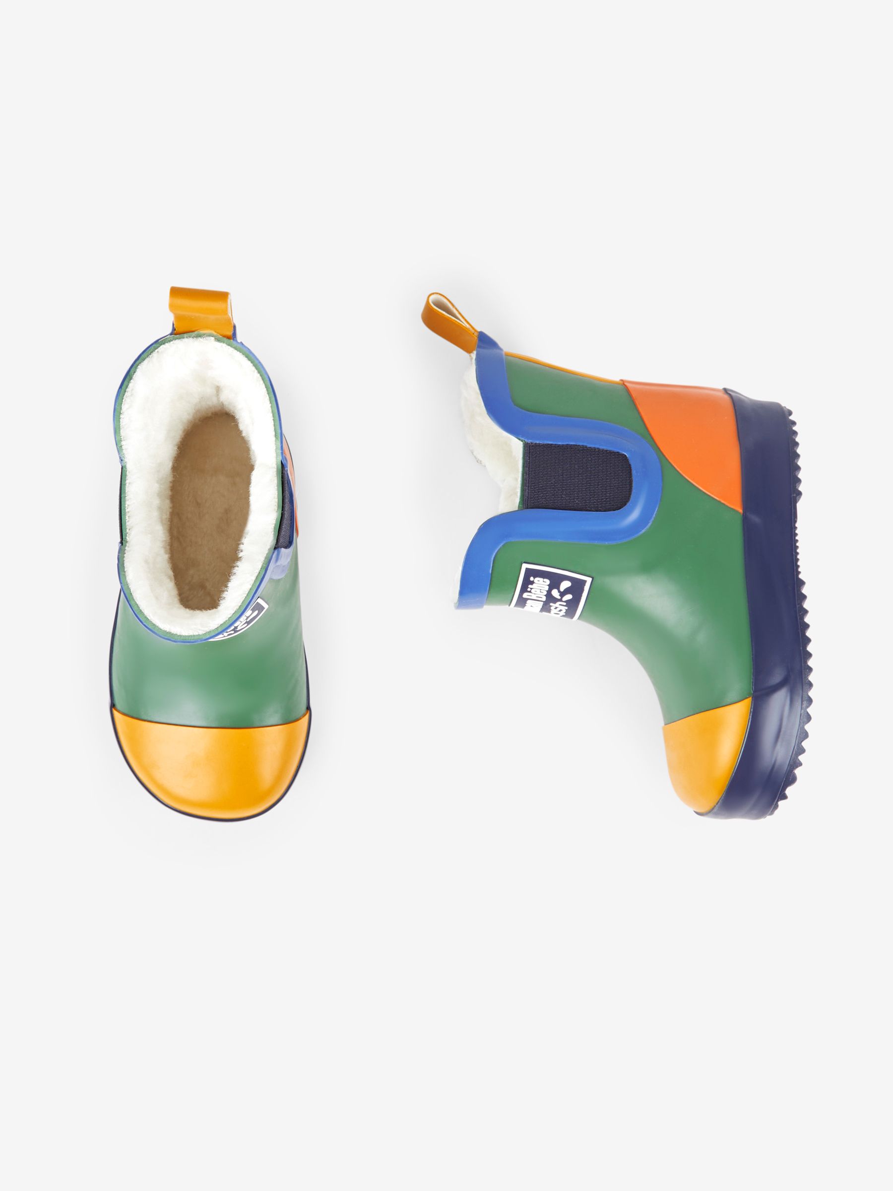 Khaki Green Cosy Lined Colour Block Wellies - Image 7 of 8