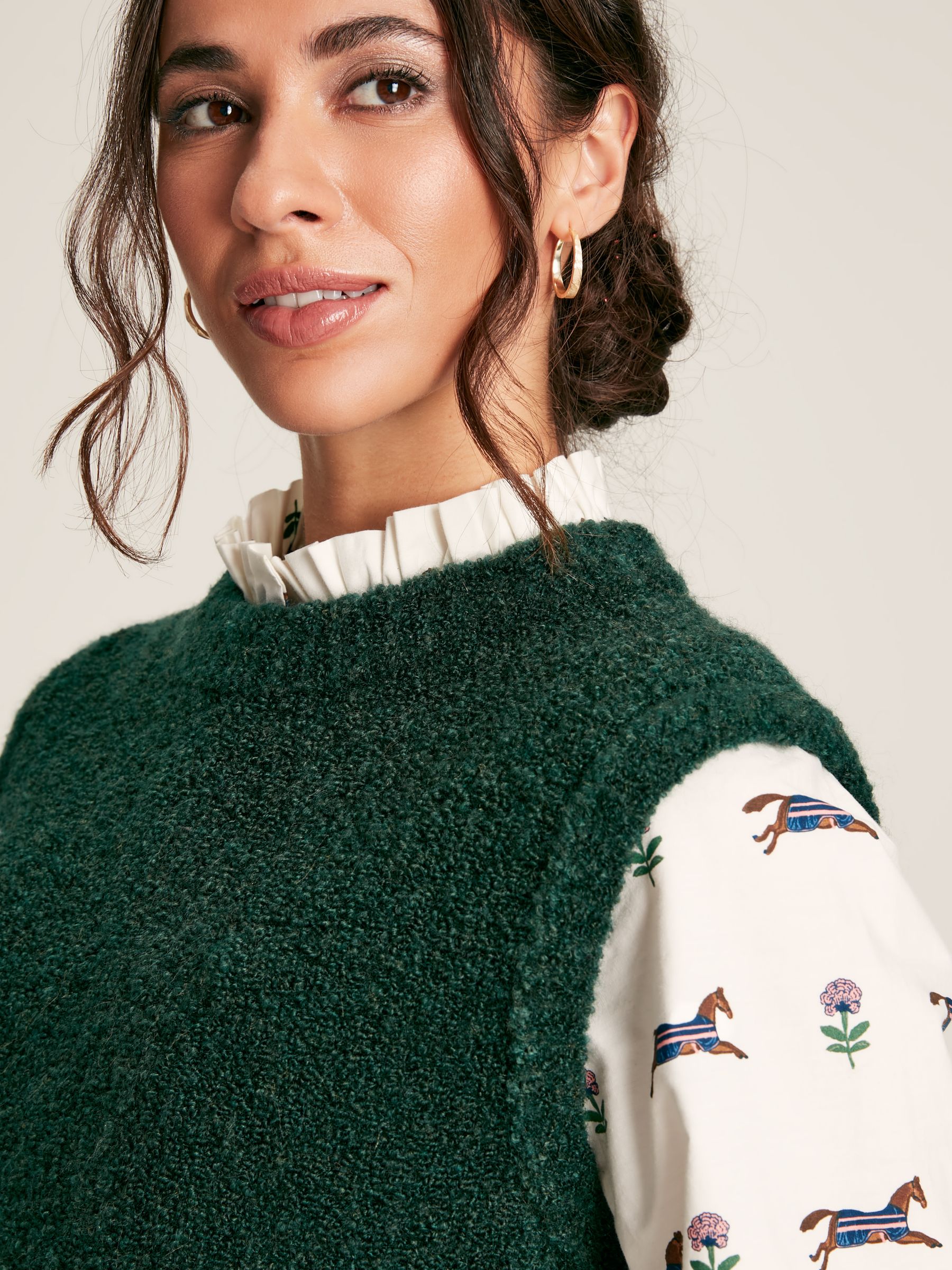 Lily Green Bouclé Vest - Image 4 of 8