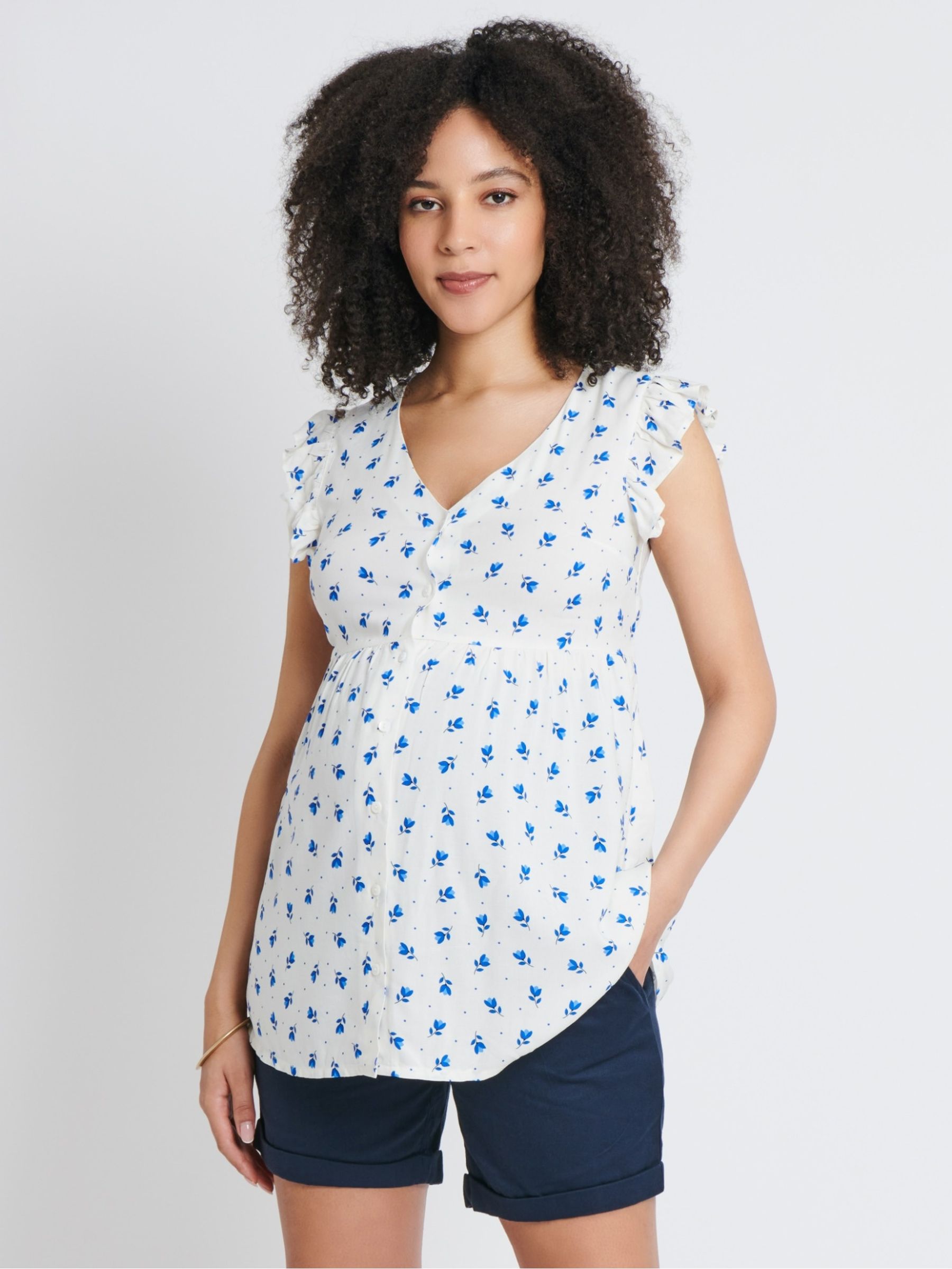 Navy Maternity Chino Shorts - Image 3 of 3