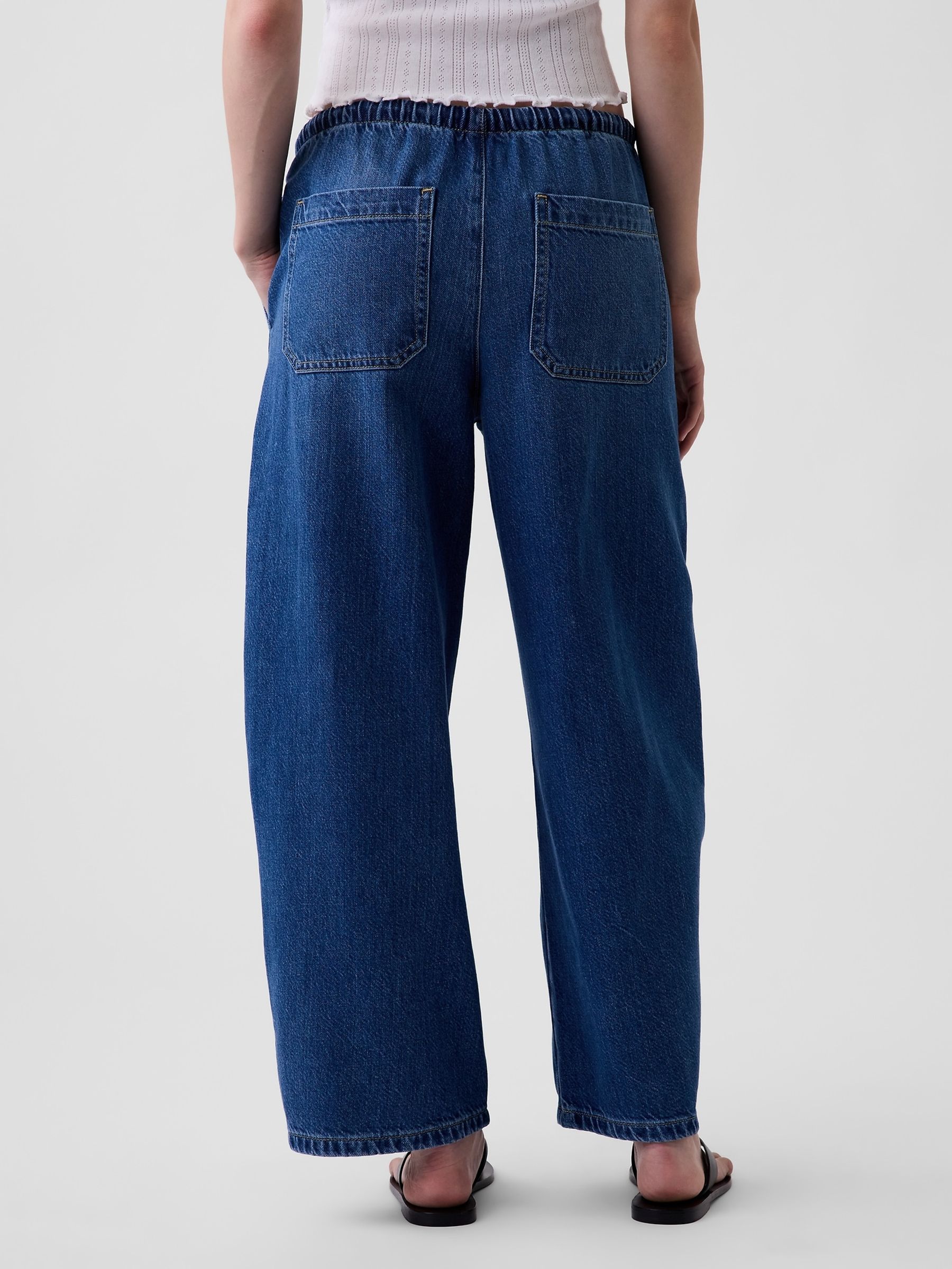 Medium Wash Pull Over Medium Wash High Waisted UltraSoft Easy Barrel Jeans - Image 2 of 7