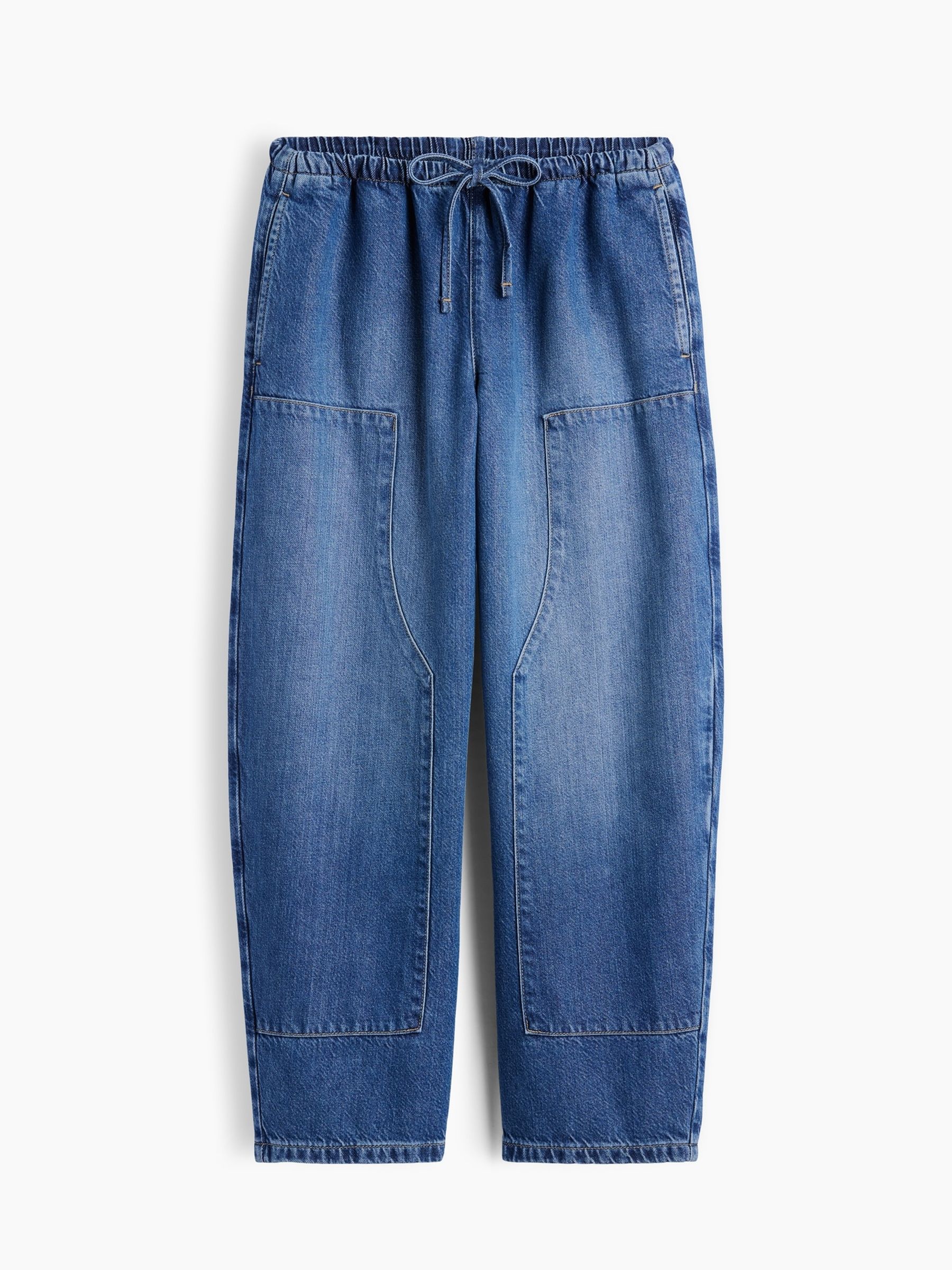 Medium Wash Pull Over Medium Wash High Waisted UltraSoft Easy Barrel Jeans - Image 6 of 7