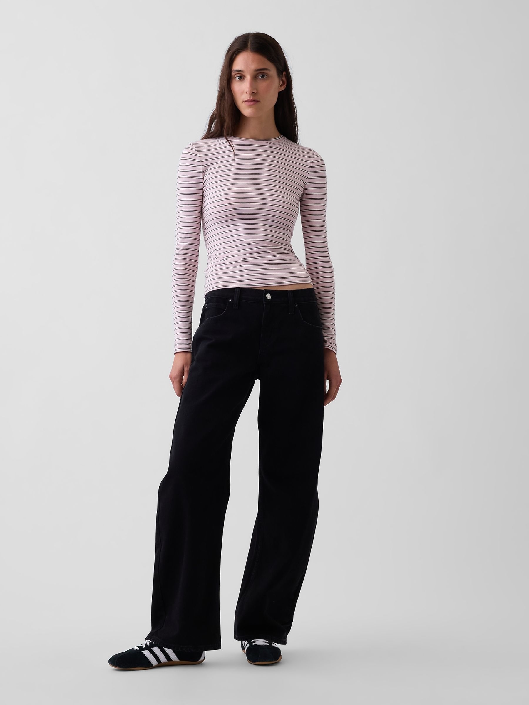 Pink Stripe Close Knit Jersey Long Sleeve T-Shirt - Image 3 of 4