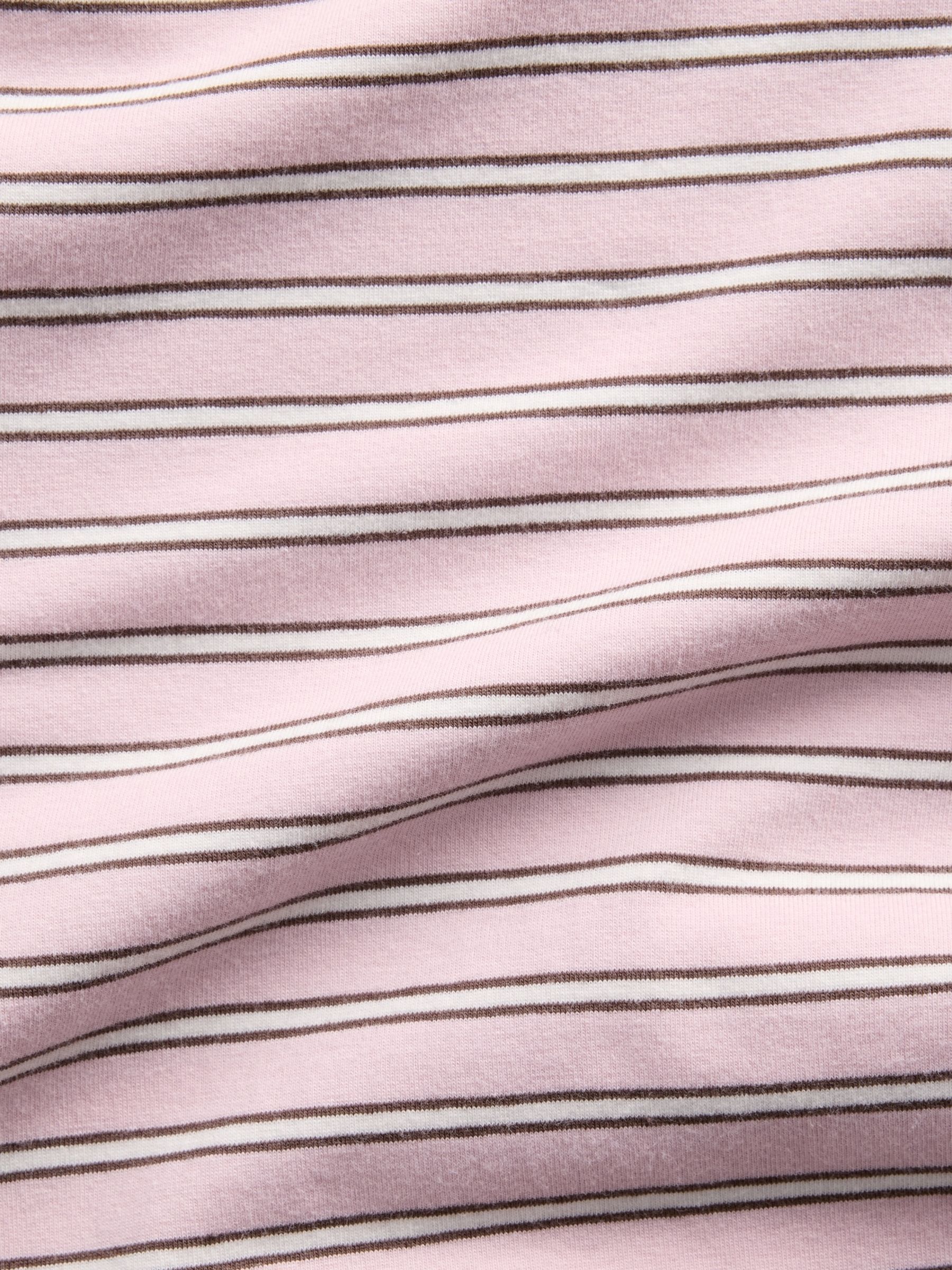 Pink Stripe Close Knit Jersey Long Sleeve T-Shirt - Image 4 of 4 Pink Stripe Close Knit Jersey Long Sleeve T-Shirt - Image 4 of 4