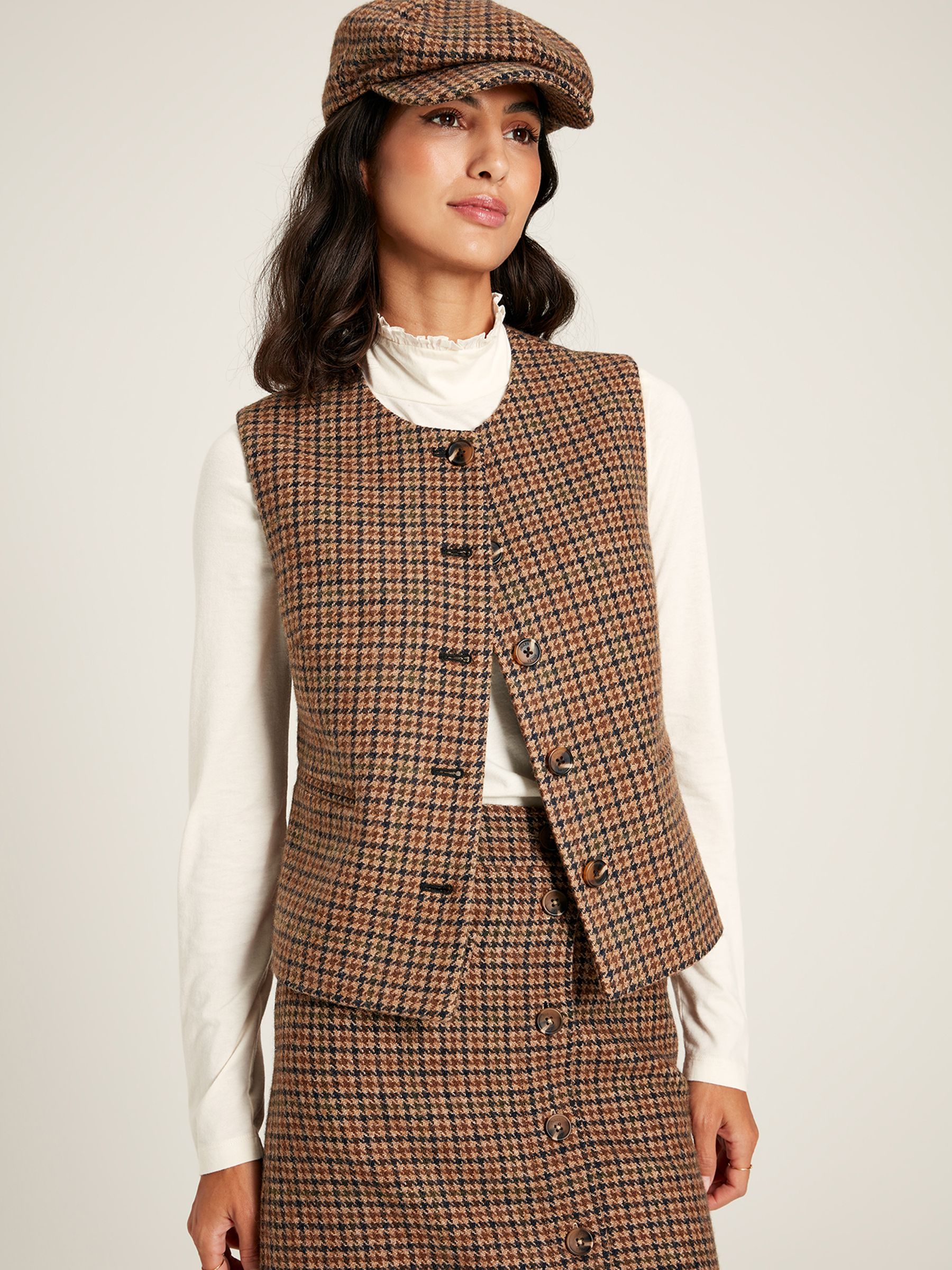 Elsworth Brown Tweed Gilet | Joules