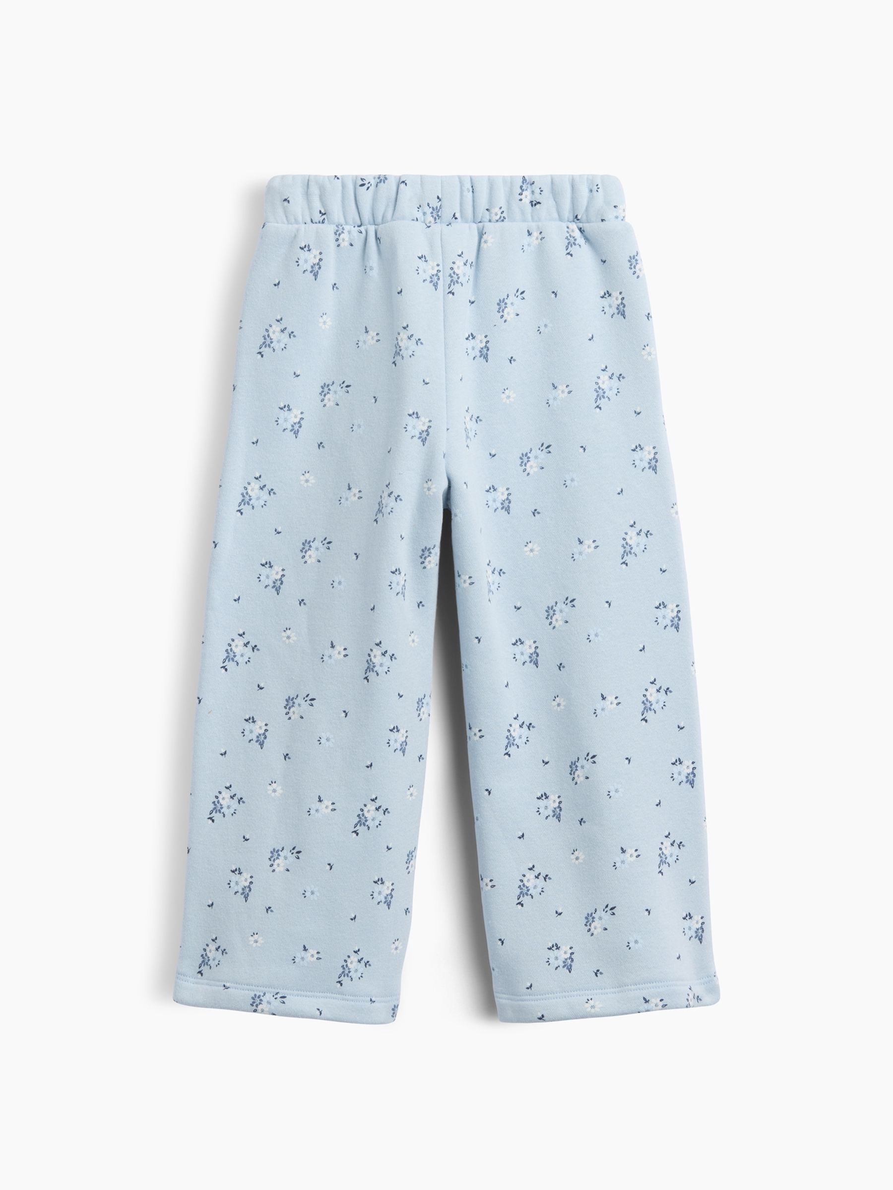 Blue Floral Vintage Soft Print Wide-Leg Joggers - Image 2 of 2