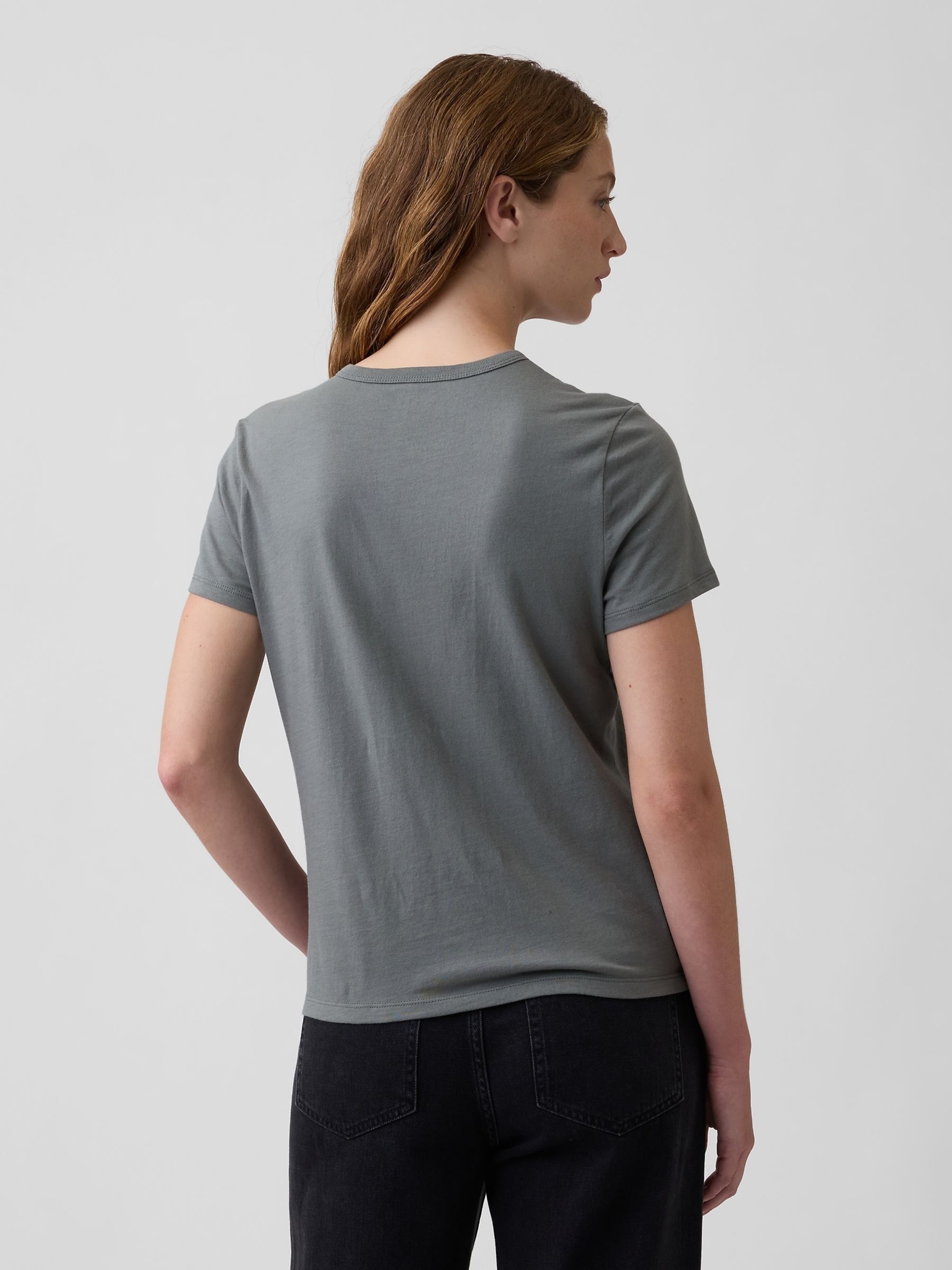 Slate Grey Favourite Crew Neck T-Shirt - Image 2 of 5 Slate Grey Favourite Crew Neck T-Shirt - Image 2 of 5