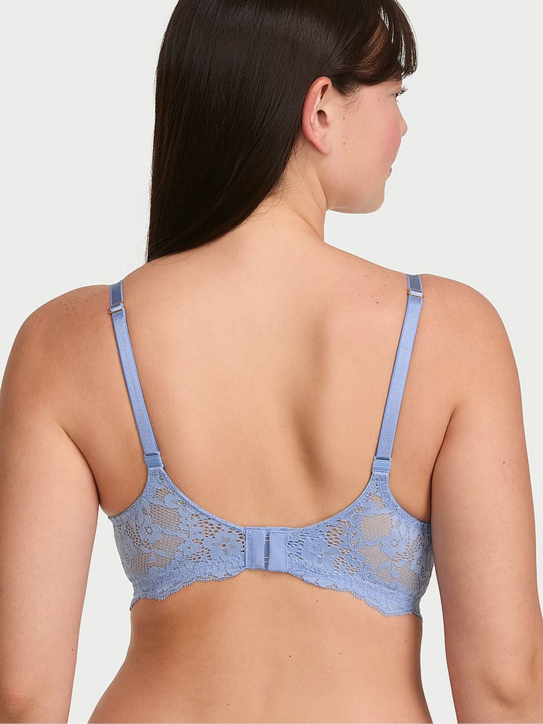 Light Sapphire Blue Push Up Lace Bra - Image 3 of 4