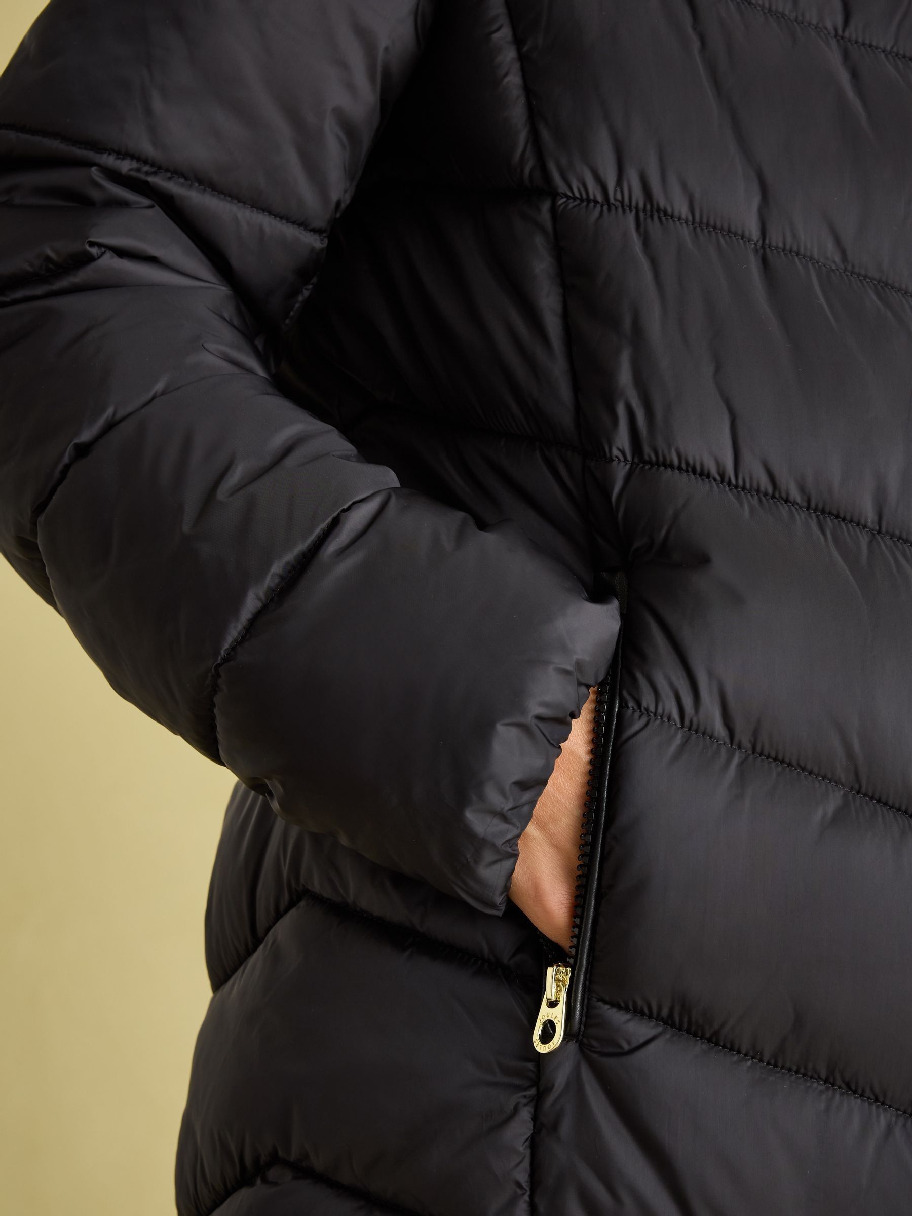 Moorsdale Black Mid Length Showerproof Padded Coat - Image 4 of 7