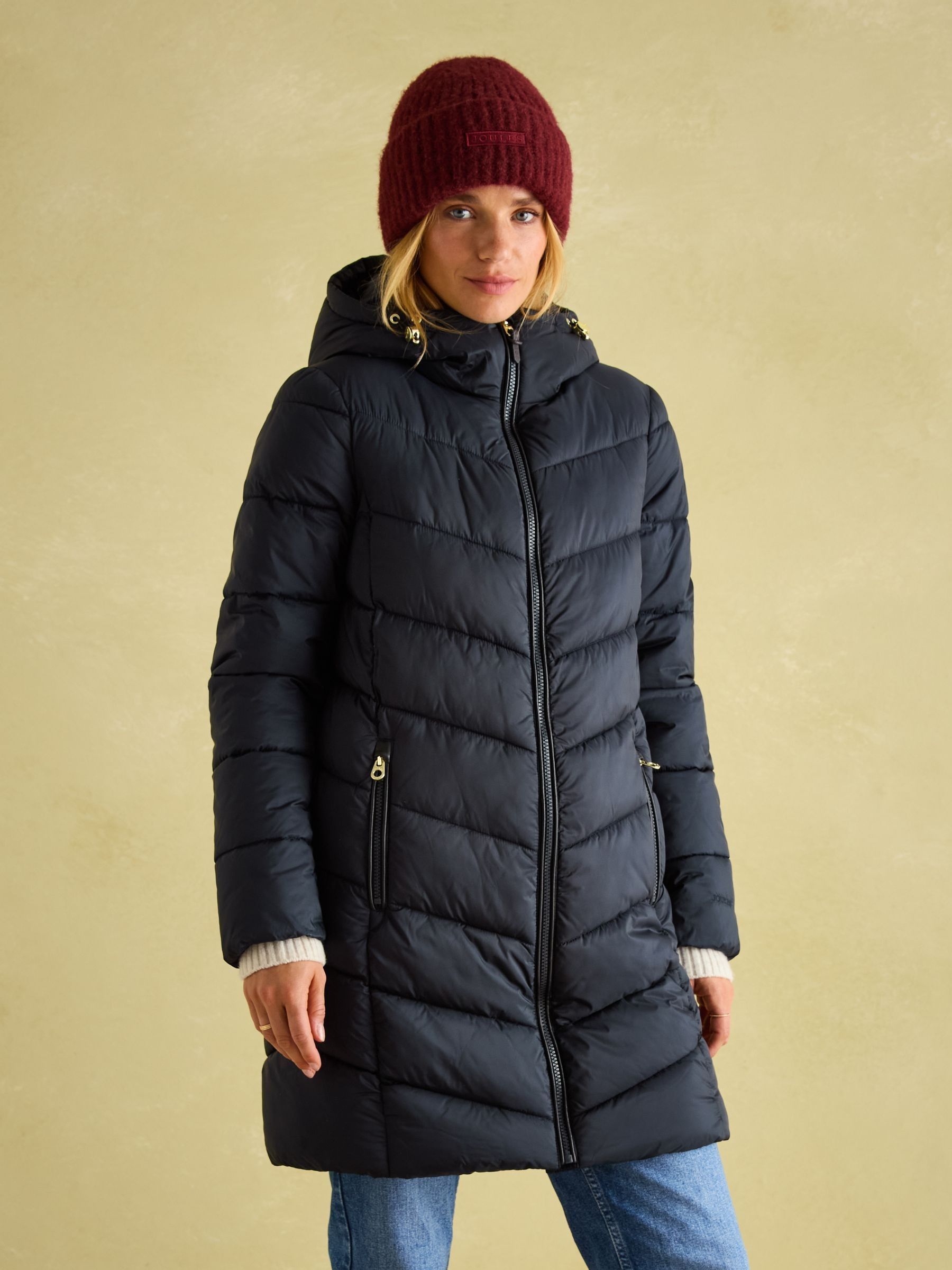 Moorsdale Navy Mid Length Showerproof Padded Coat - Image 4 of 10