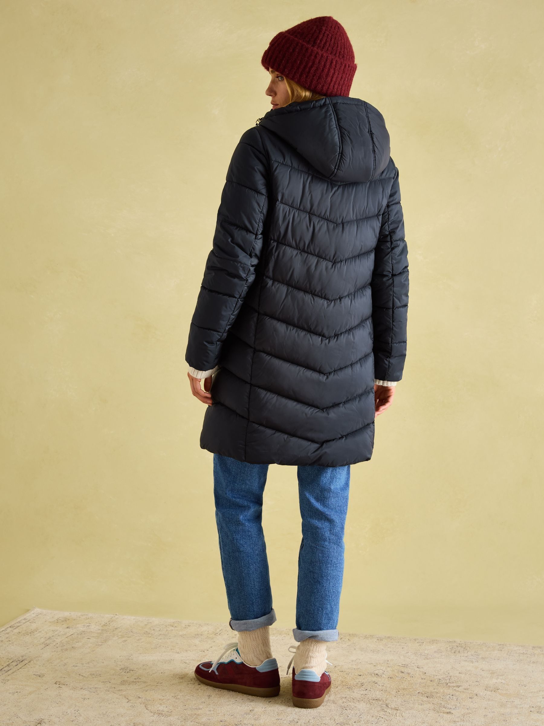 Moorsdale Navy Mid Length Showerproof Padded Coat - Image 5 of 10
