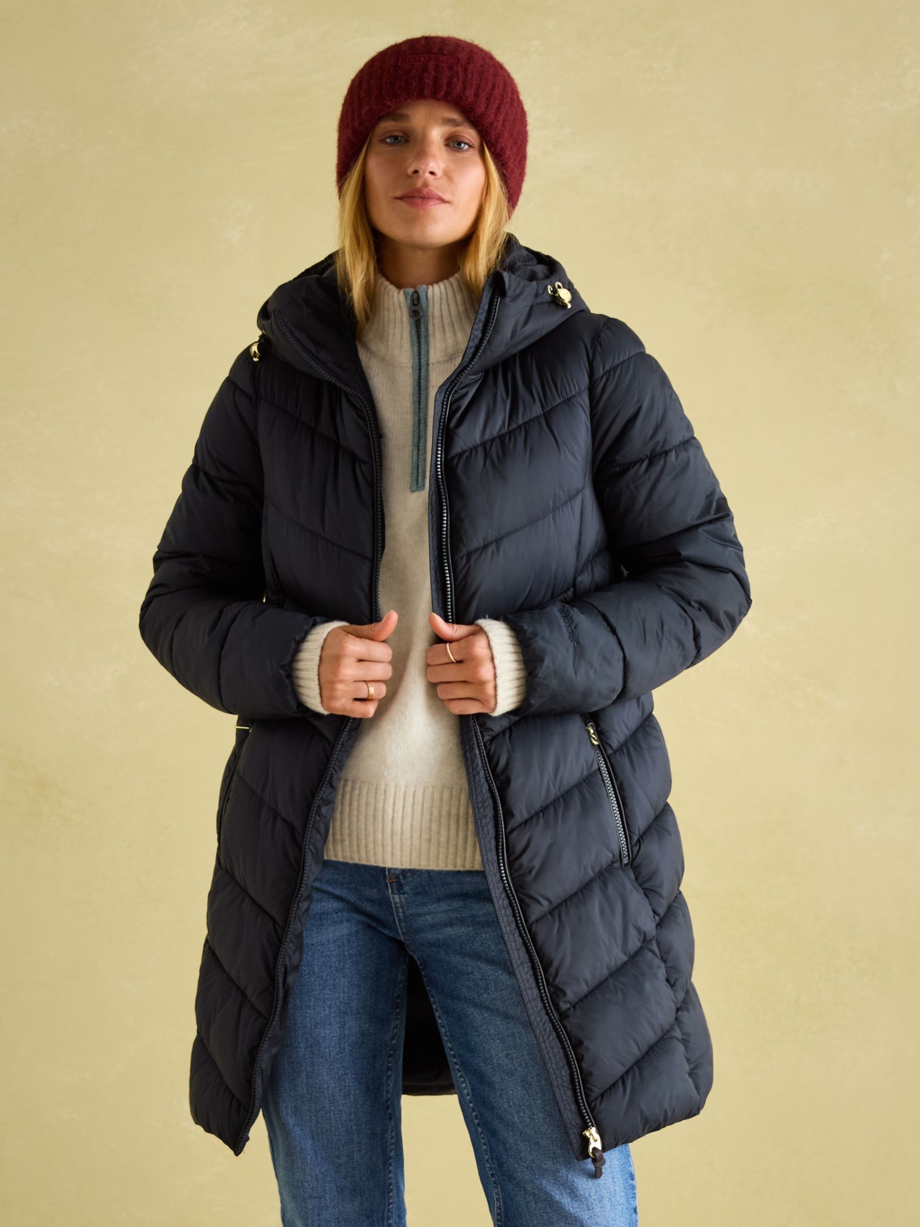 Moorsdale Navy Mid Length Showerproof Padded Coat - Image 6 of 10