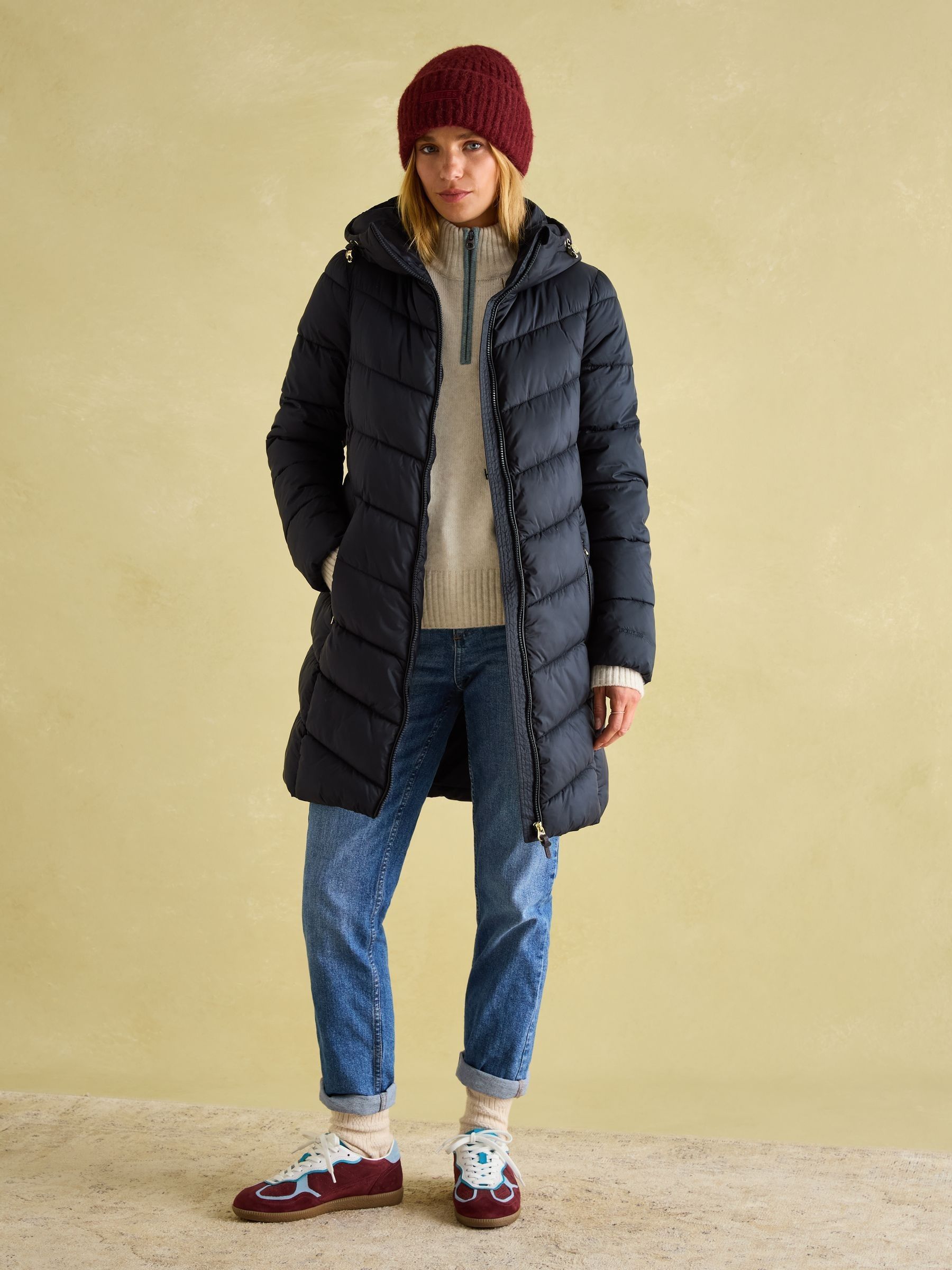 Moorsdale Navy Mid Length Showerproof Padded Coat - Image 9 of 10
