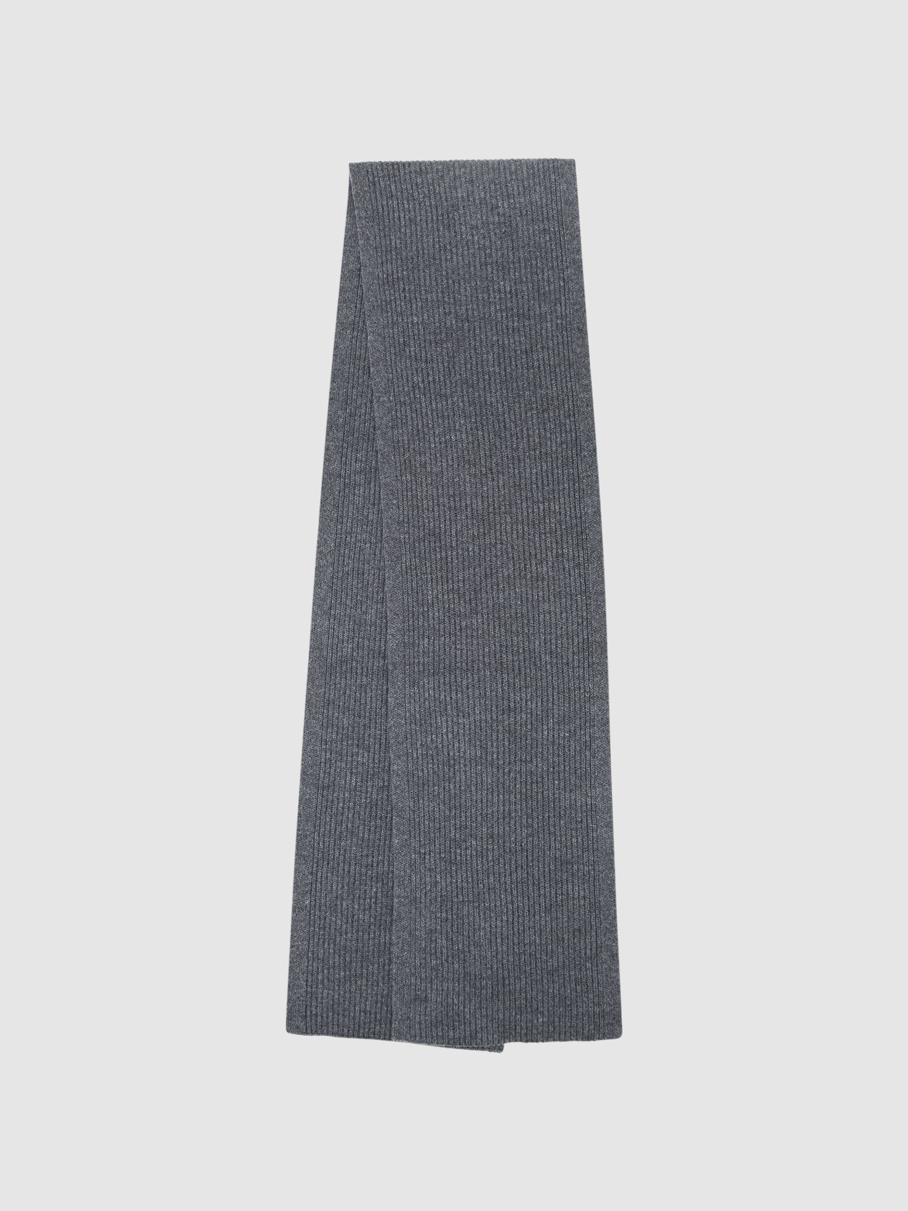 Ribbed Merino Scarf in Charcoal - Image 1 of 4