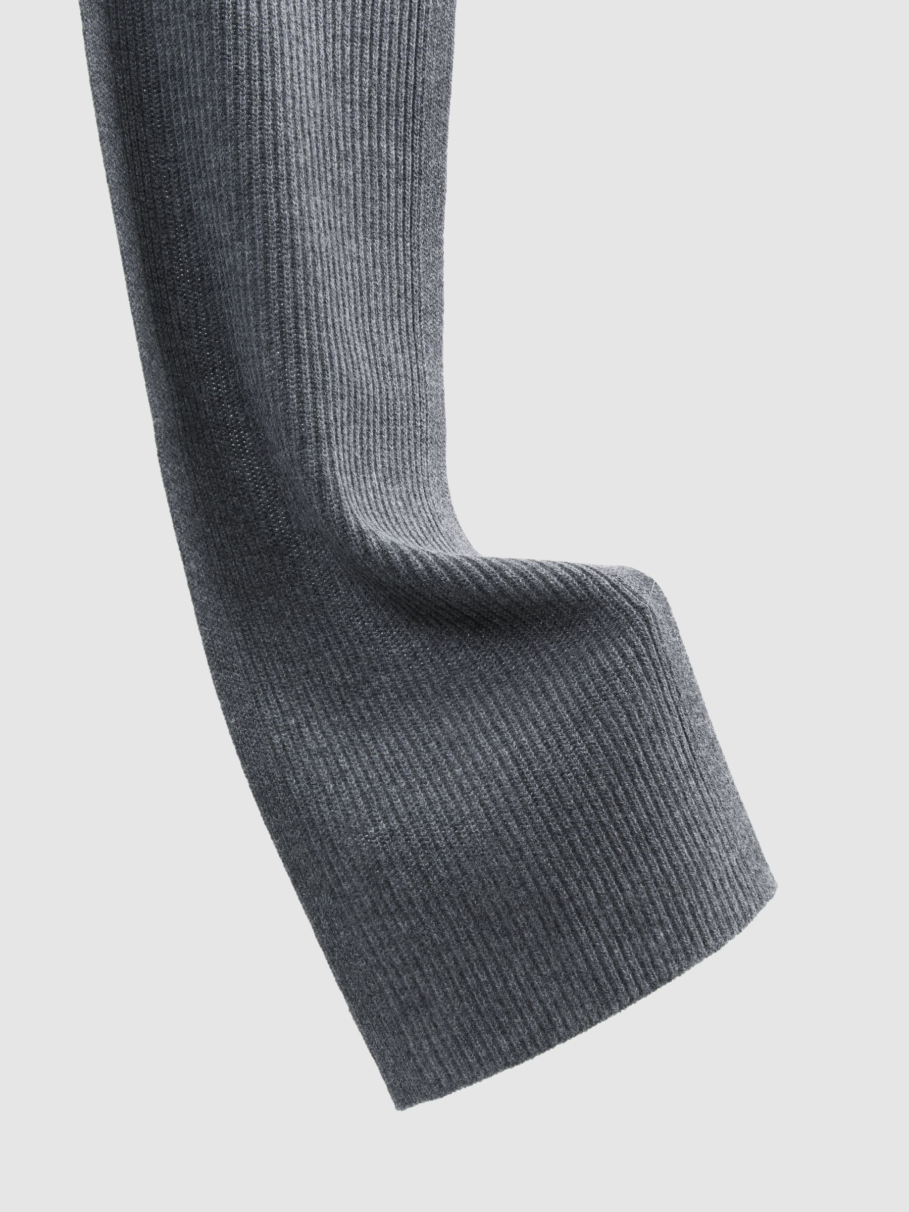 Ribbed Merino Scarf in Charcoal - Image 4 of 4