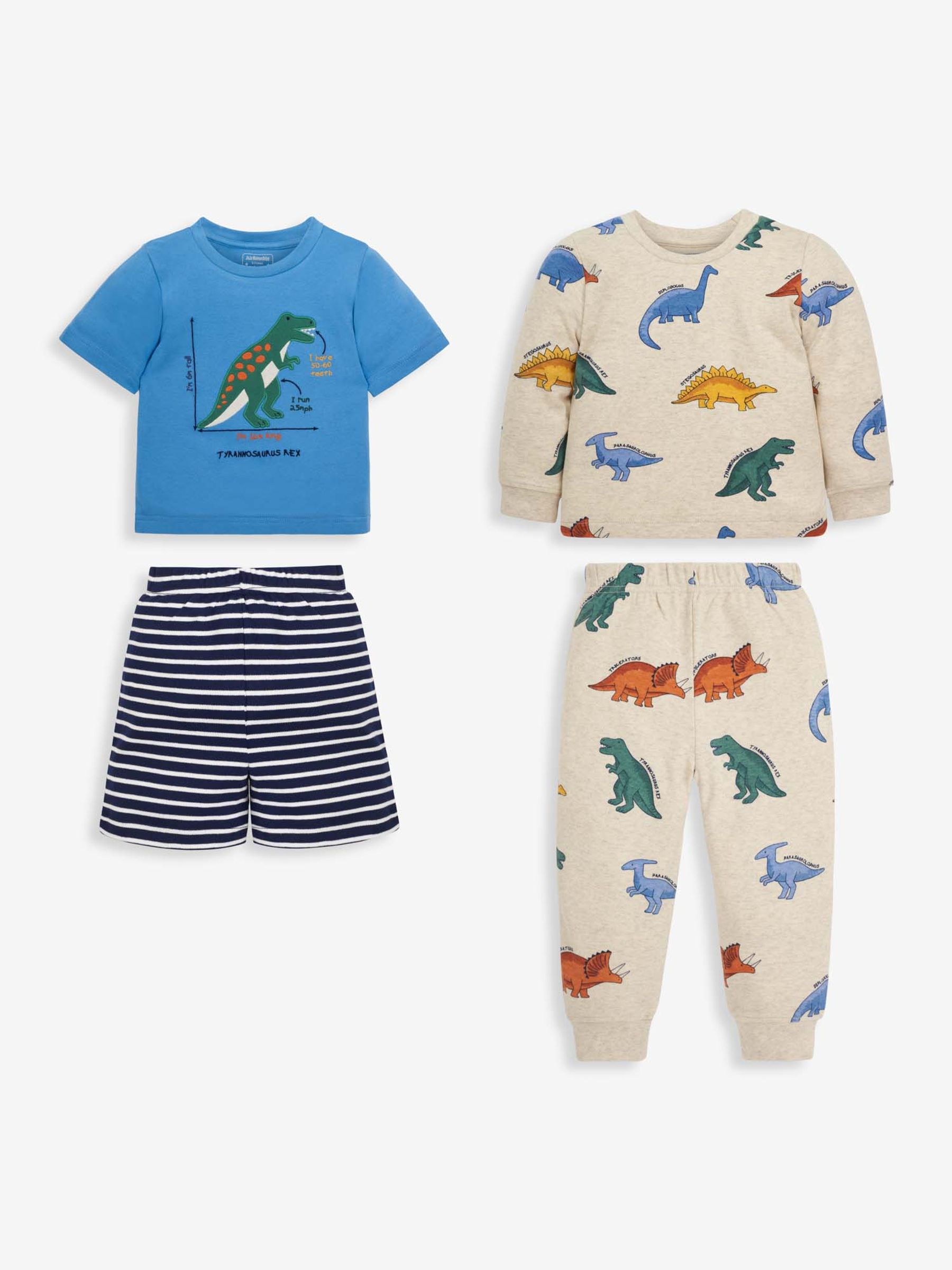 Natural 2-Pack Kids' Dinosaur Jersey Pyjamas - Image 1 of 8