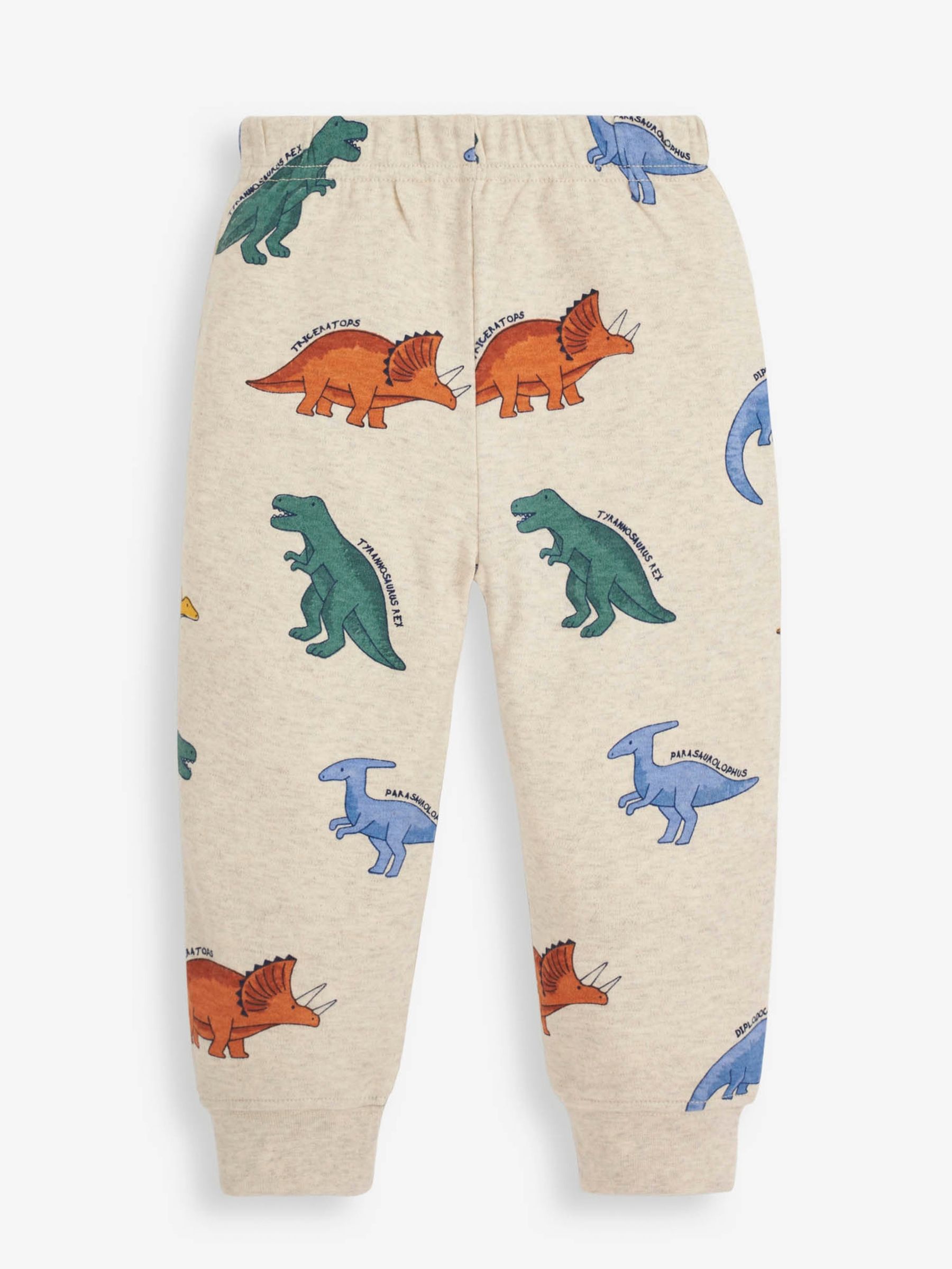 Natural 2-Pack Kids' Dinosaur Jersey Pyjamas - Image 3 of 8
