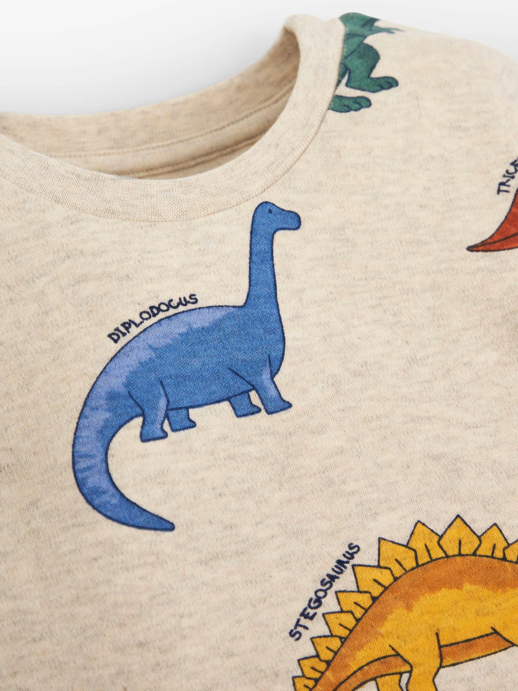 Natural 2-Pack Kids' Dinosaur Jersey Pyjamas - Image 4 of 8