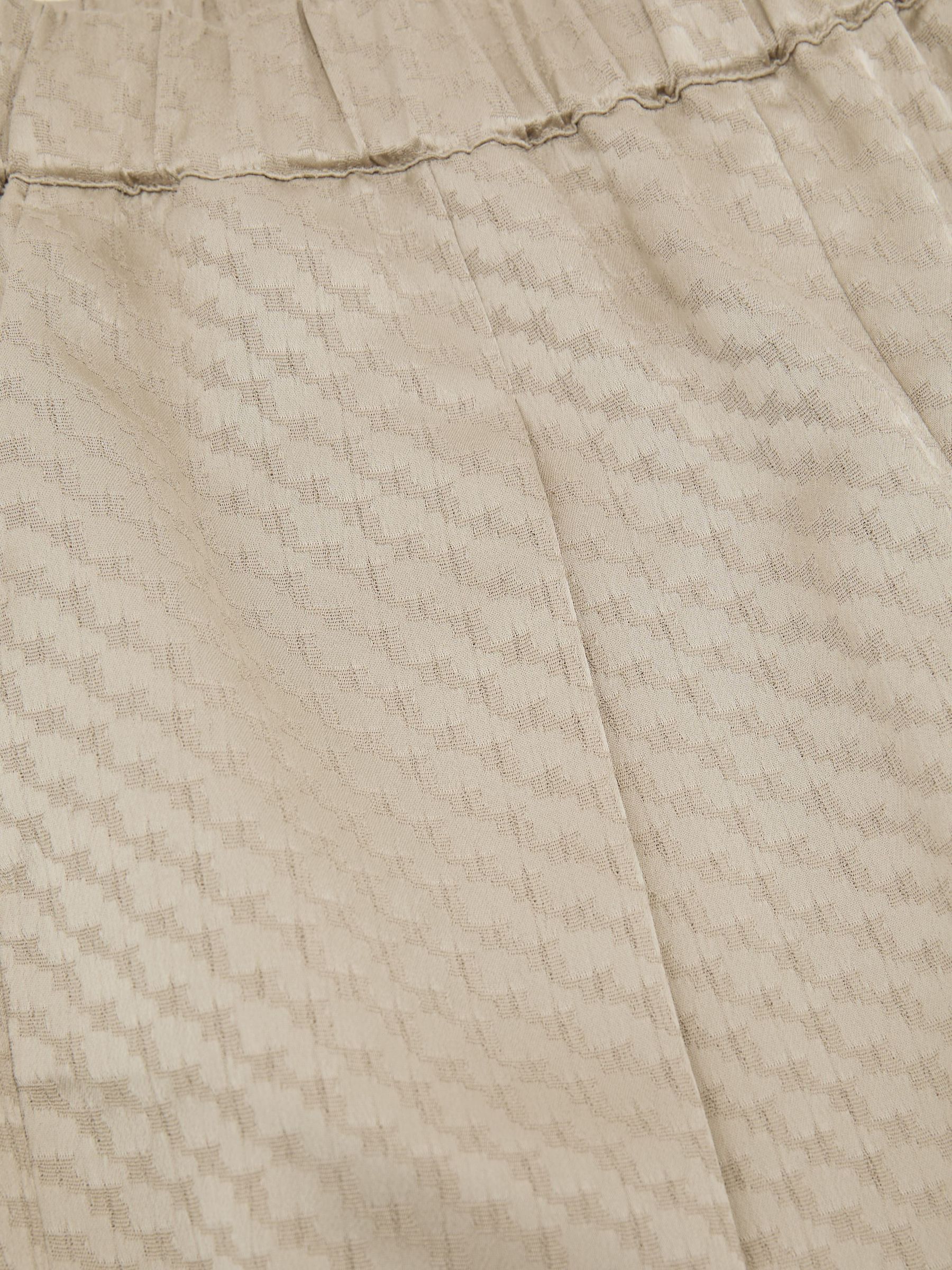 Pantalons de travail plissés jacquard couleur champagne neutre - Image 8 de 8