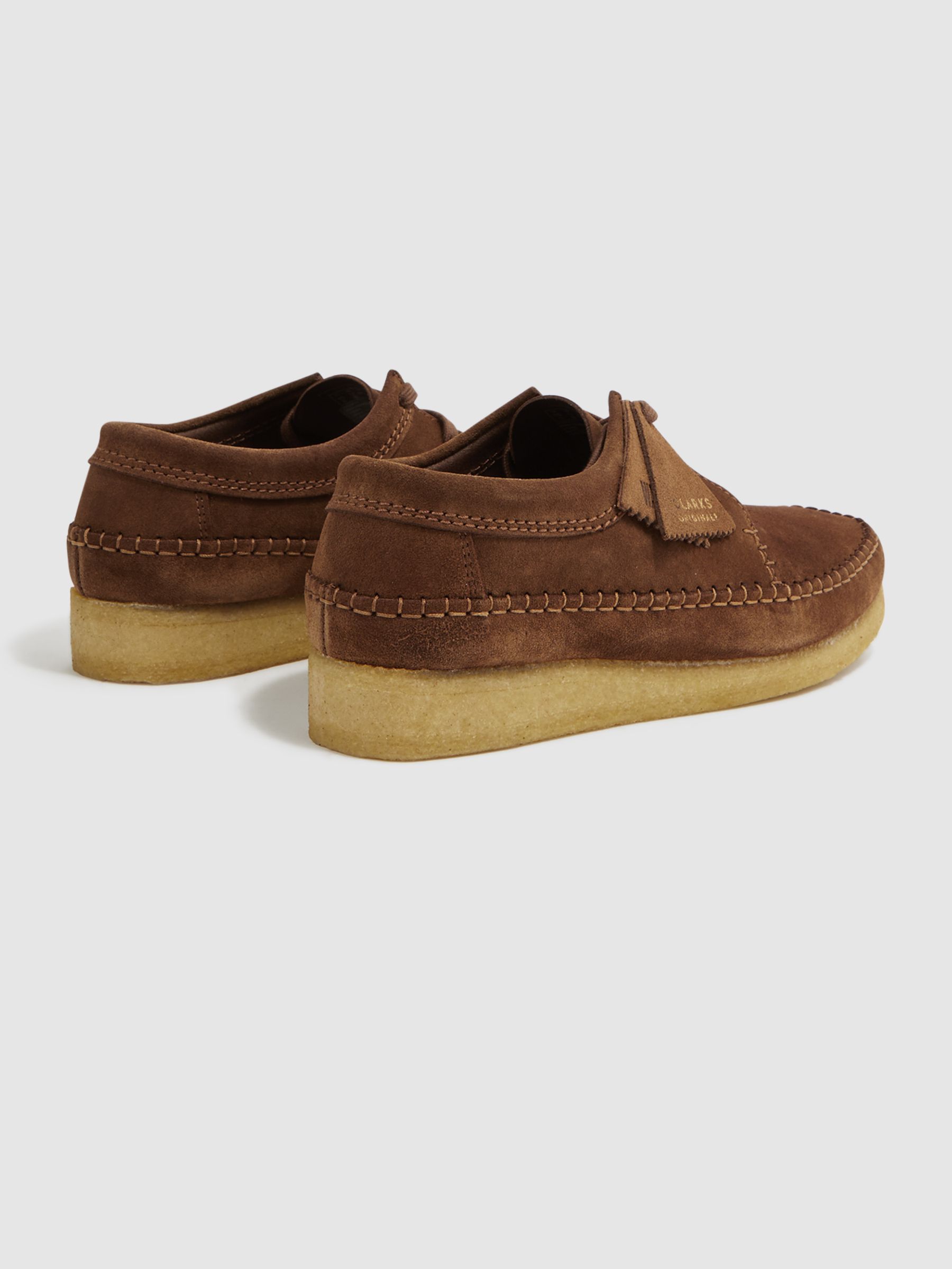 Reiss Clarks Originals Suede Moccasin Shoes in Brown - REISS