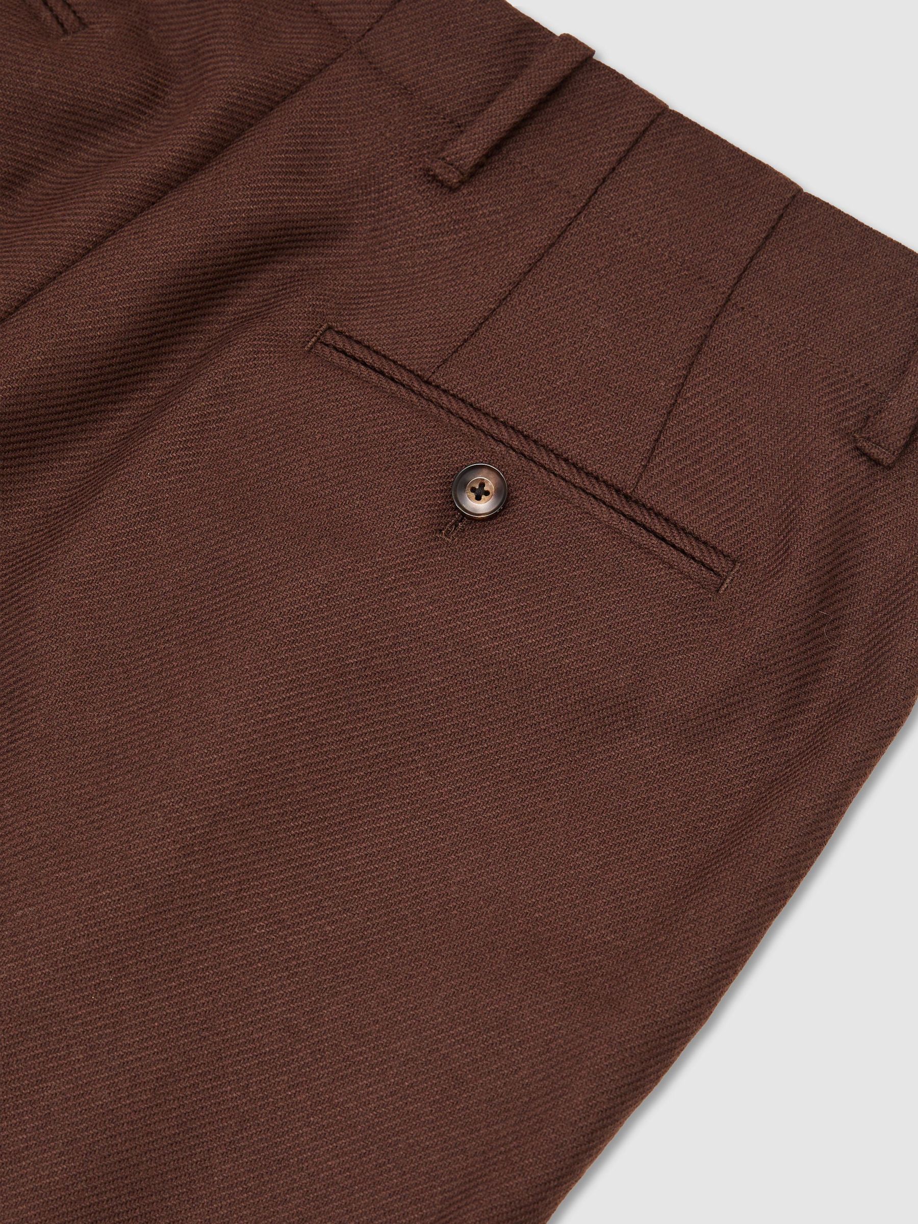 Wool-Blend Twill Relaxed-Fit Suit Trousers in Rust Red - Image 6 of 6