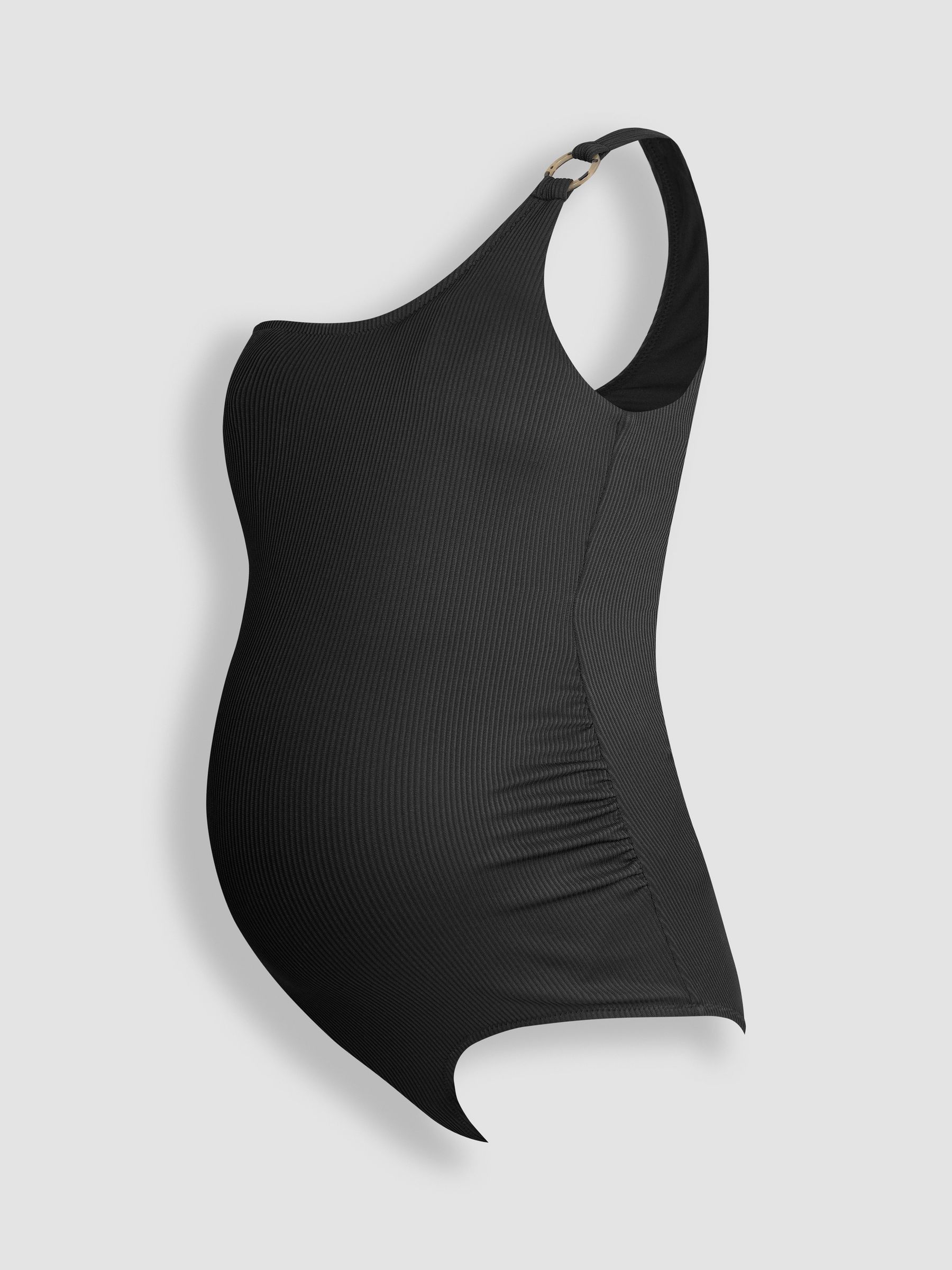 Black One Shoulder Maternity Swimsuit - Image 2 of 4