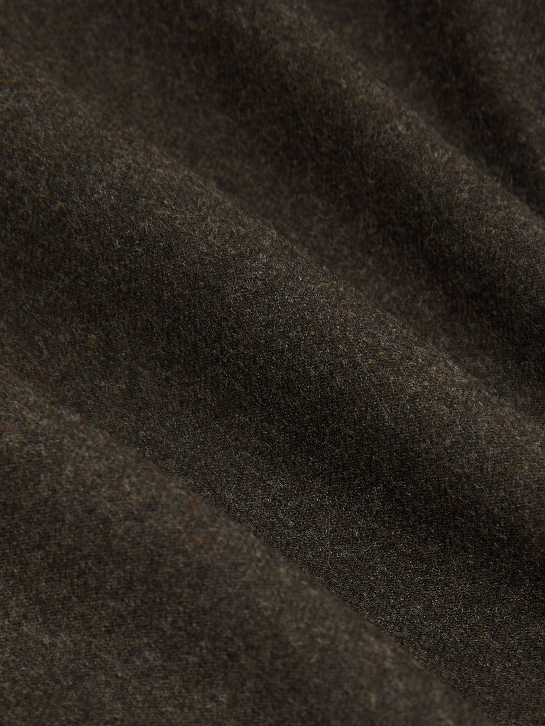 Wool-Blend Flannel Double-Breasted Suit Blazer Classic-Fit in Chocolate Brown - Image 9 of 9