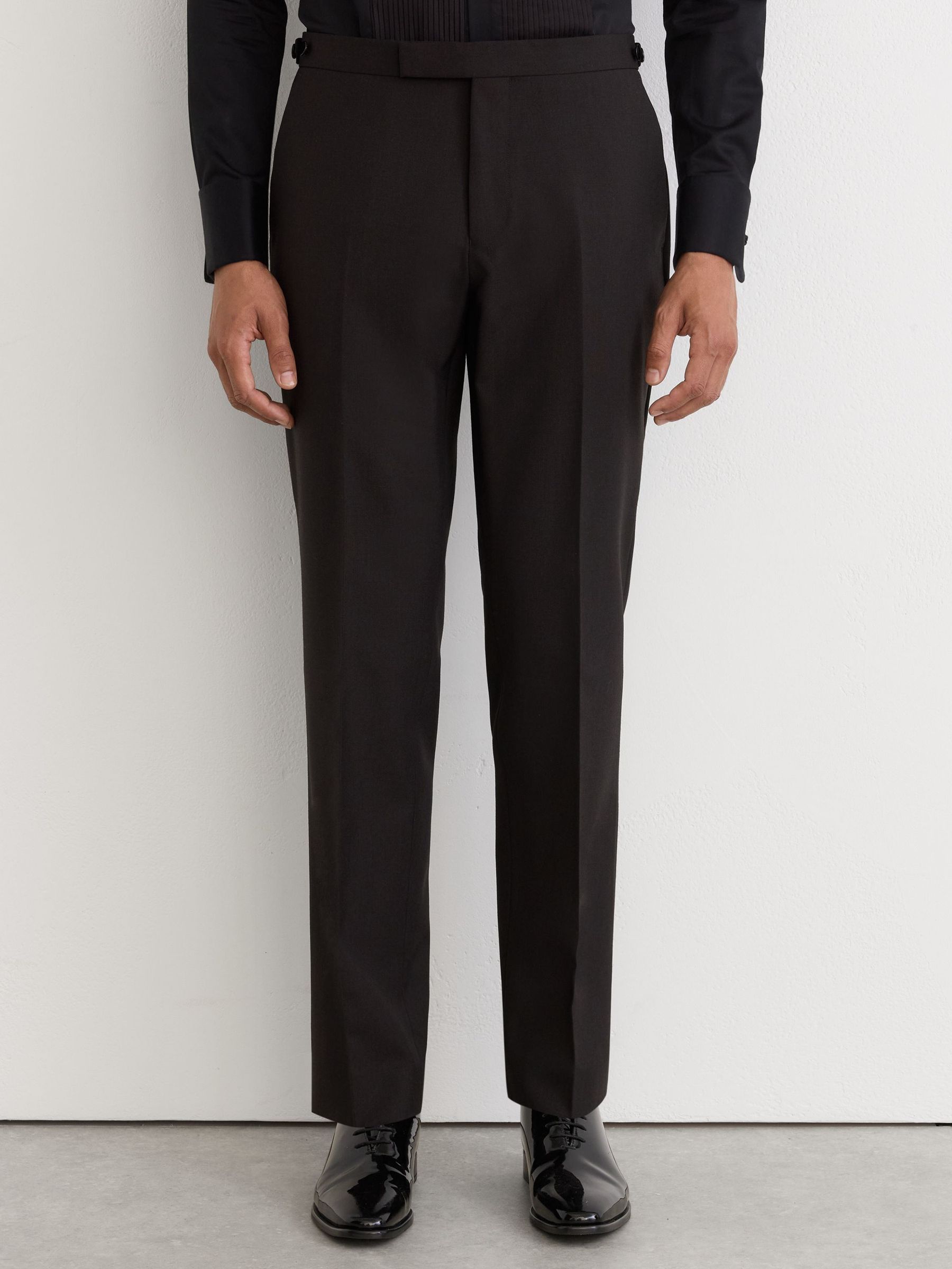 Wool Classic-Fit Tuxedo Suit Trousers in Brown - Image 3 of 6