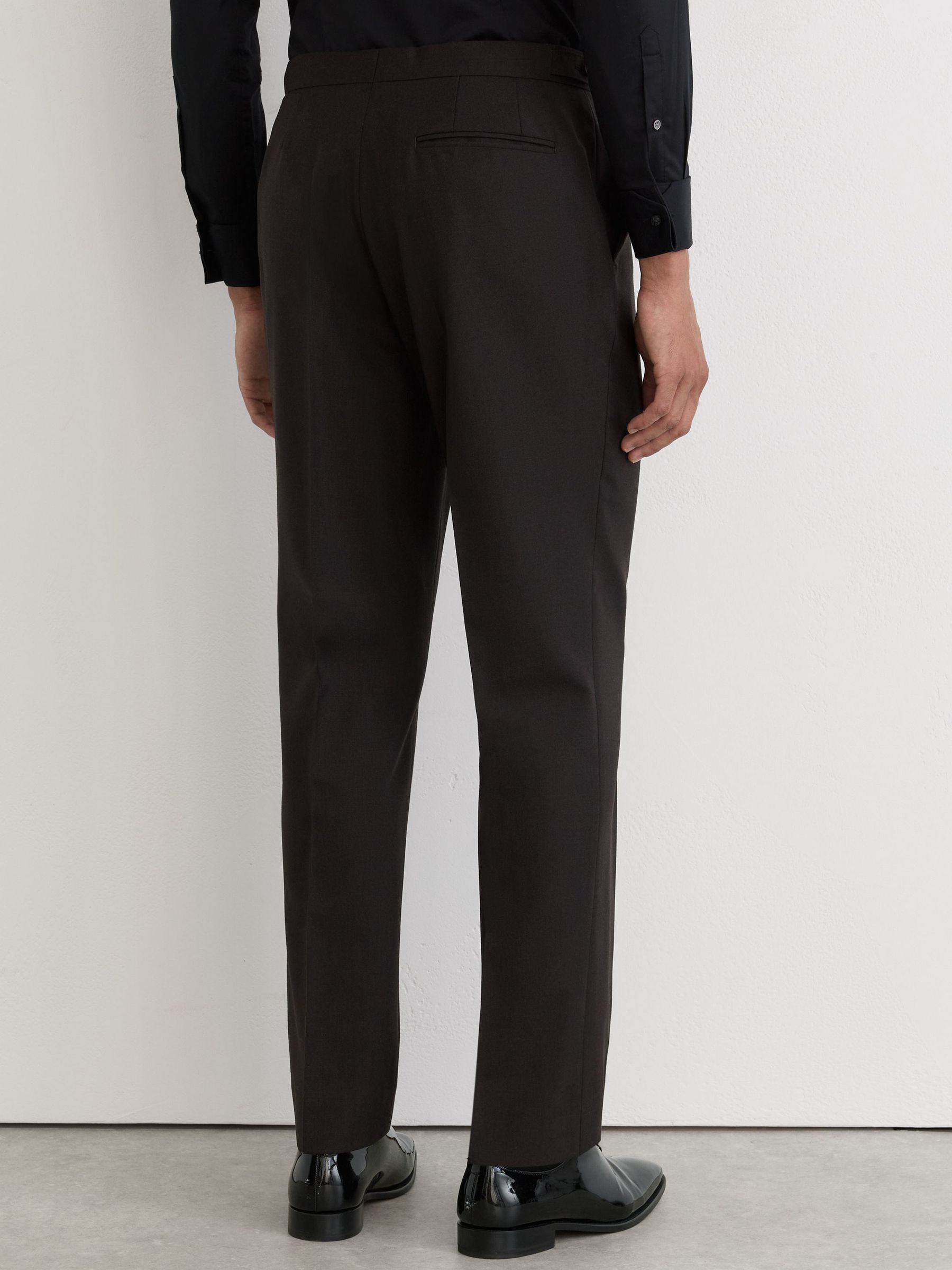 Wool Classic-Fit Tuxedo Suit Trousers in Brown - Image 5 of 6
