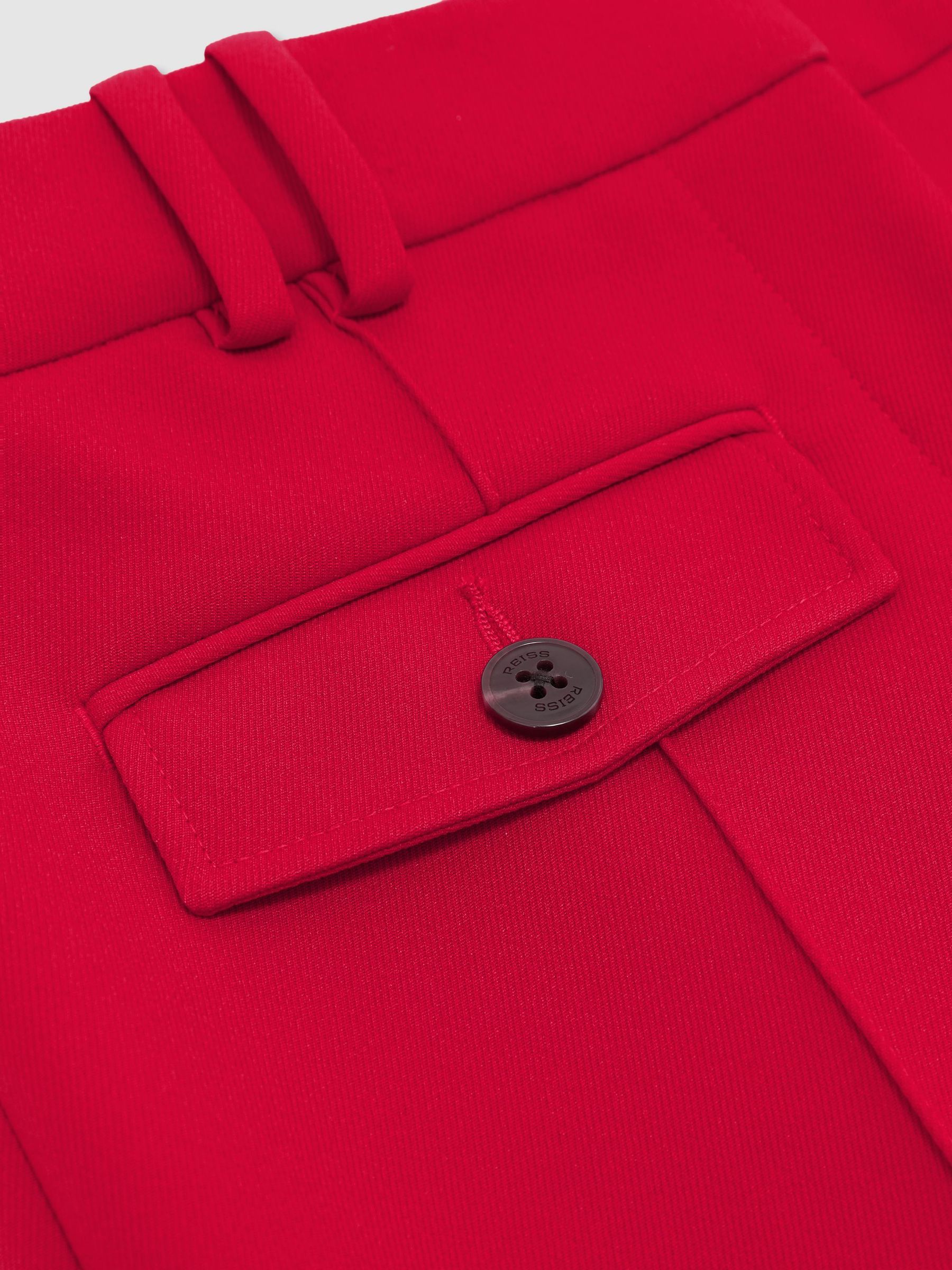 Twin-Pocket High-Rise Flared Trousers in Red - Image 6 of 6