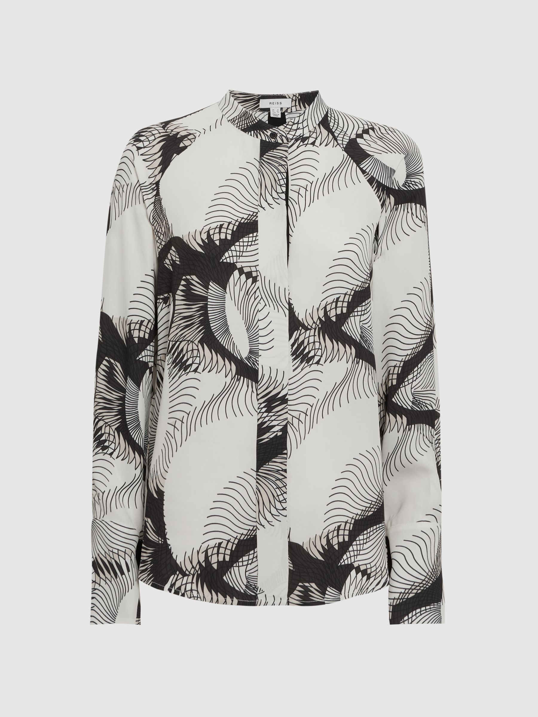 Abstract Print Co-Ord Blouse in Black/White - Image 2 of 5 Abstract Print Co-Ord Blouse in Black/White - Image 2 of 5