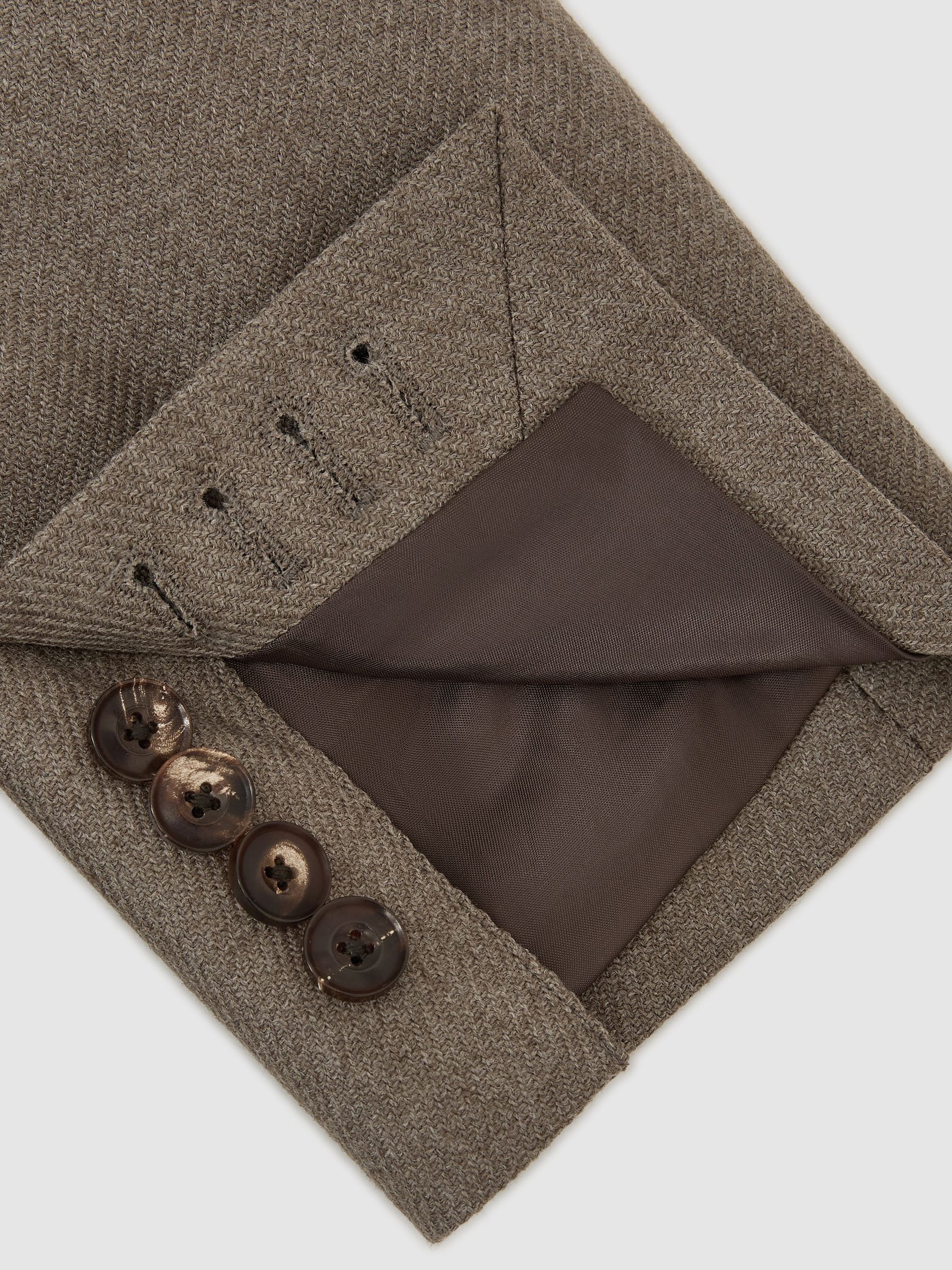 سترة بليزر بدلة من مزيج صوف مع تويل بصَف أزرار واحد Terrain Jacket من Reiss - صورة 9 من 10