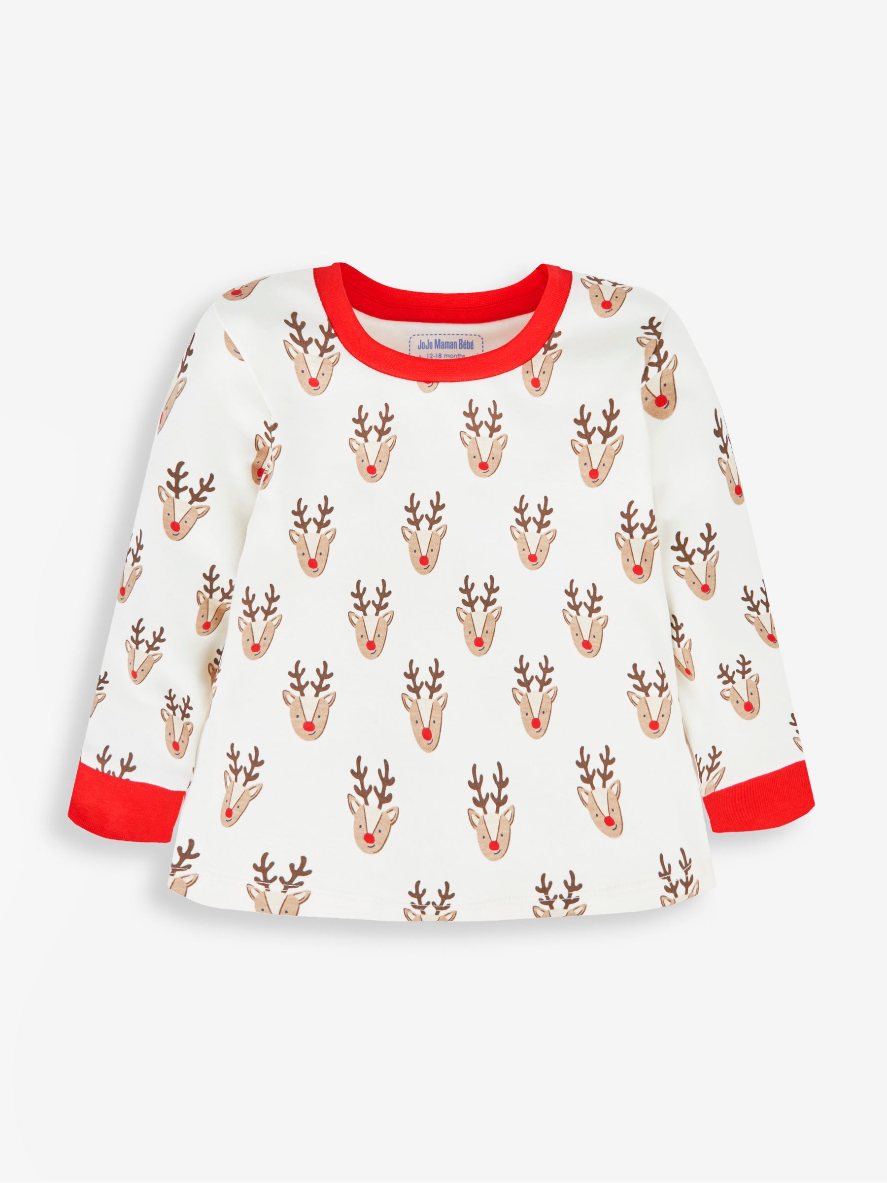 Cream Kids' Reindeer Heads Jersey Pyjamas - Image 5 of 8