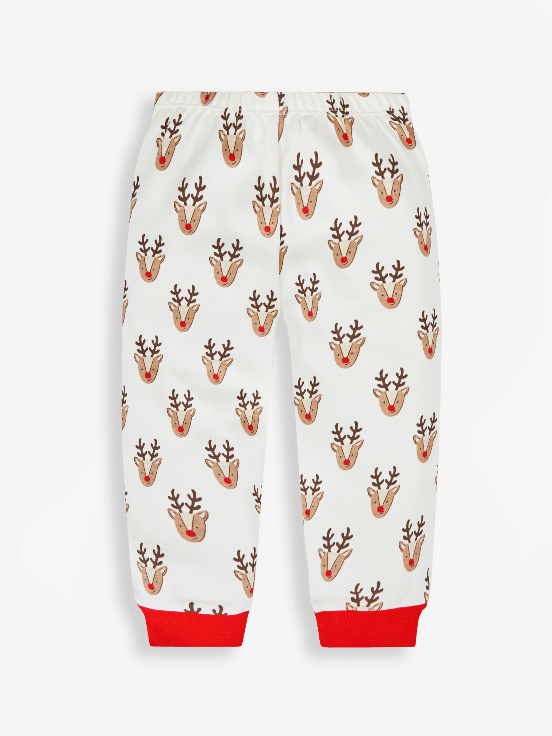 Cream Kids' Reindeer Heads Jersey Pyjamas - Image 6 of 8