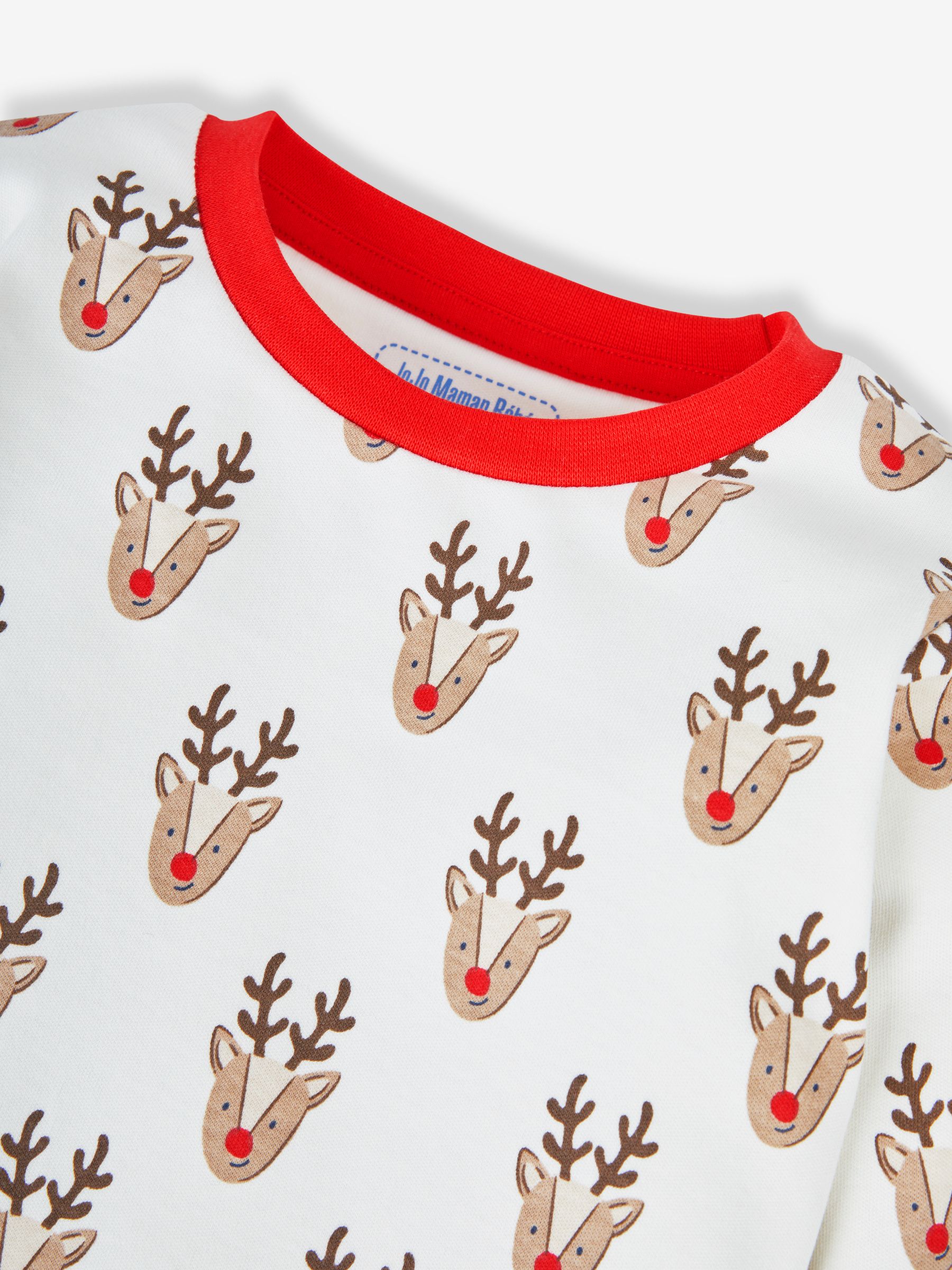 Cream Kids' Reindeer Heads Jersey Pyjamas - Image 7 of 8