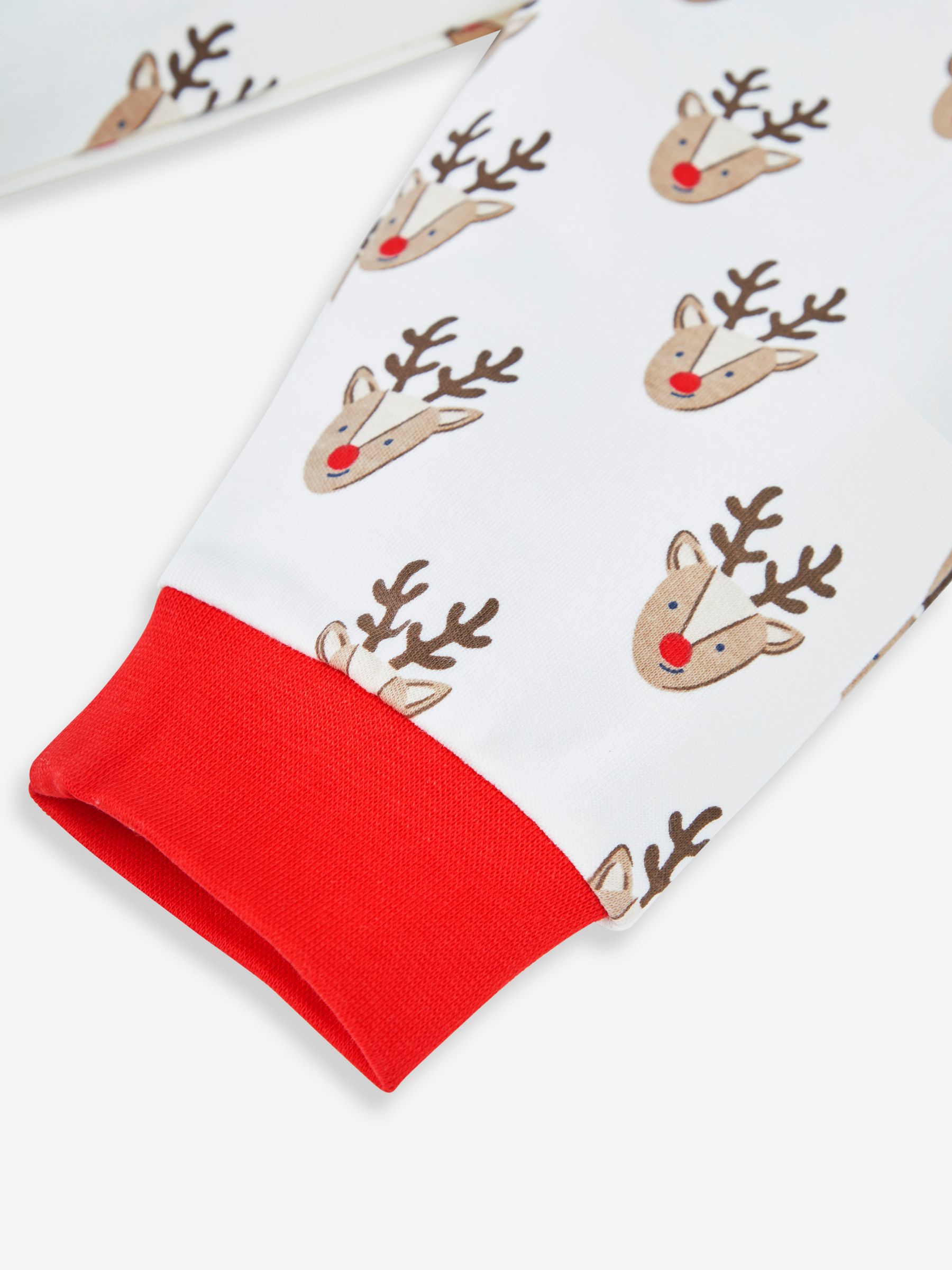 Cream Kids' Reindeer Heads Jersey Pyjamas - Image 8 of 8