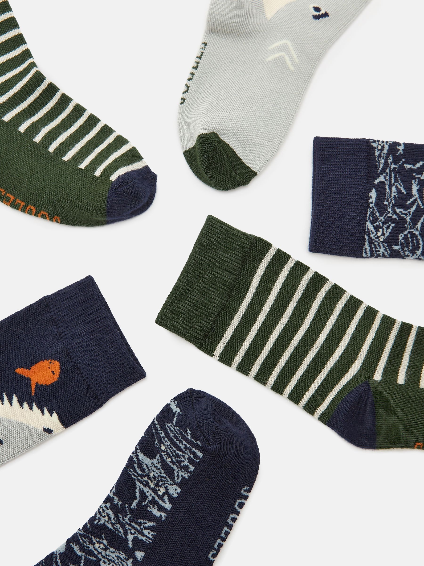 Boys' Neat Feet Green/Navy 3 Pack Socks - Image 3 of 3