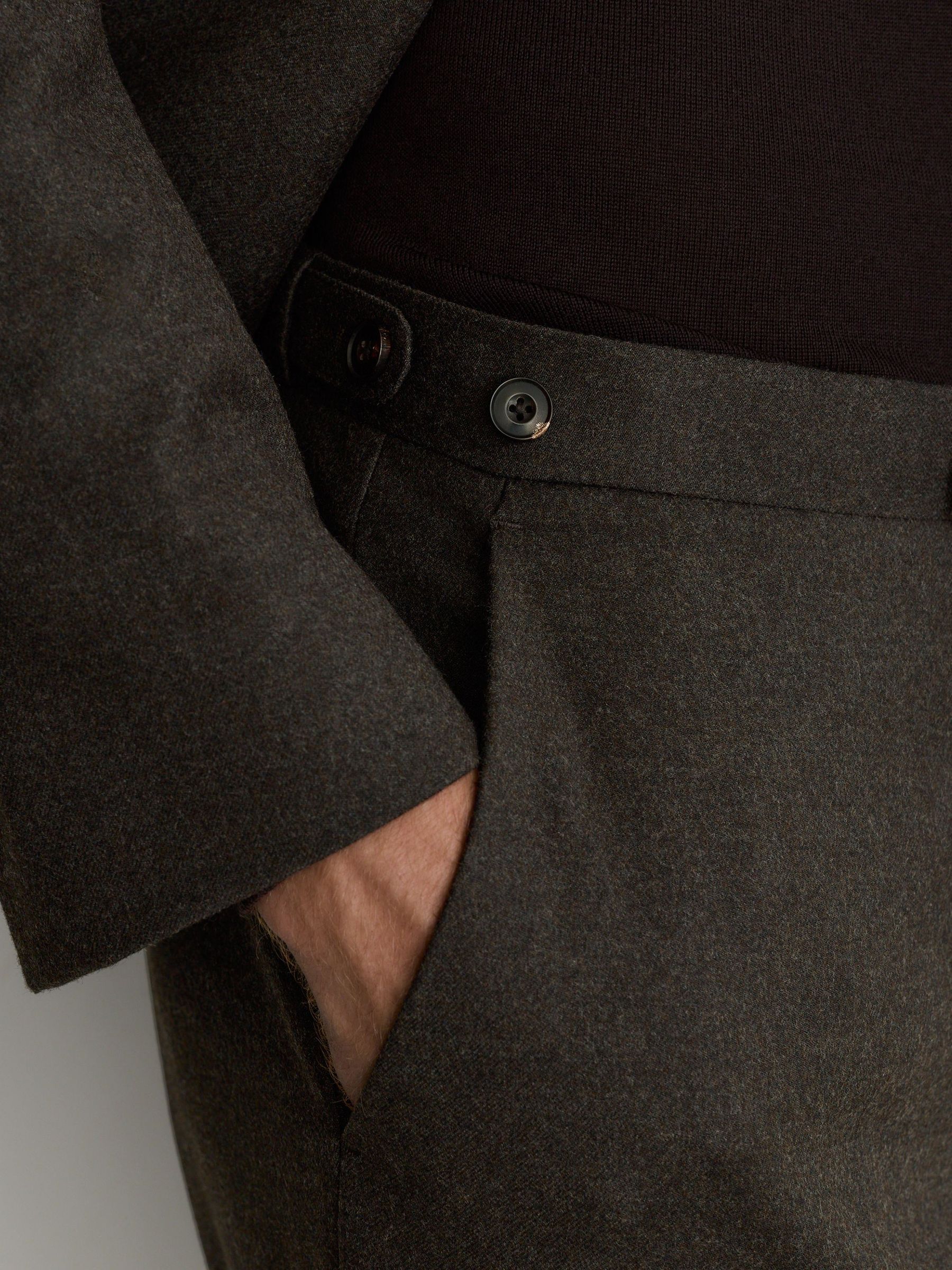 Wool-Blend Flannel Classic-Fit Suit Trousers in Chocolate Brown - Image 4 of 7