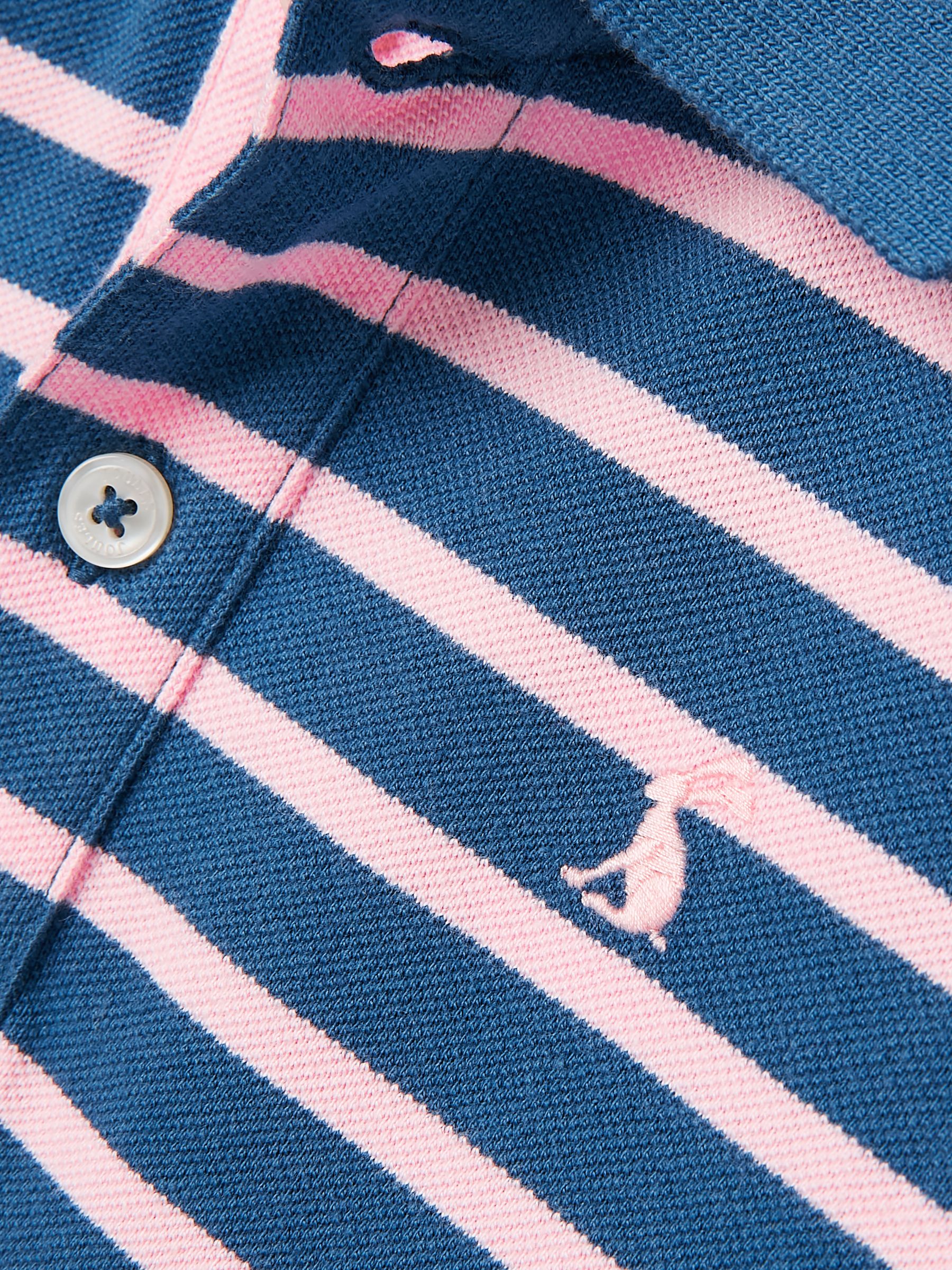 Boys' Filbert Pink Striped Pique Cotton Polo Shirt - Image 5 of 5