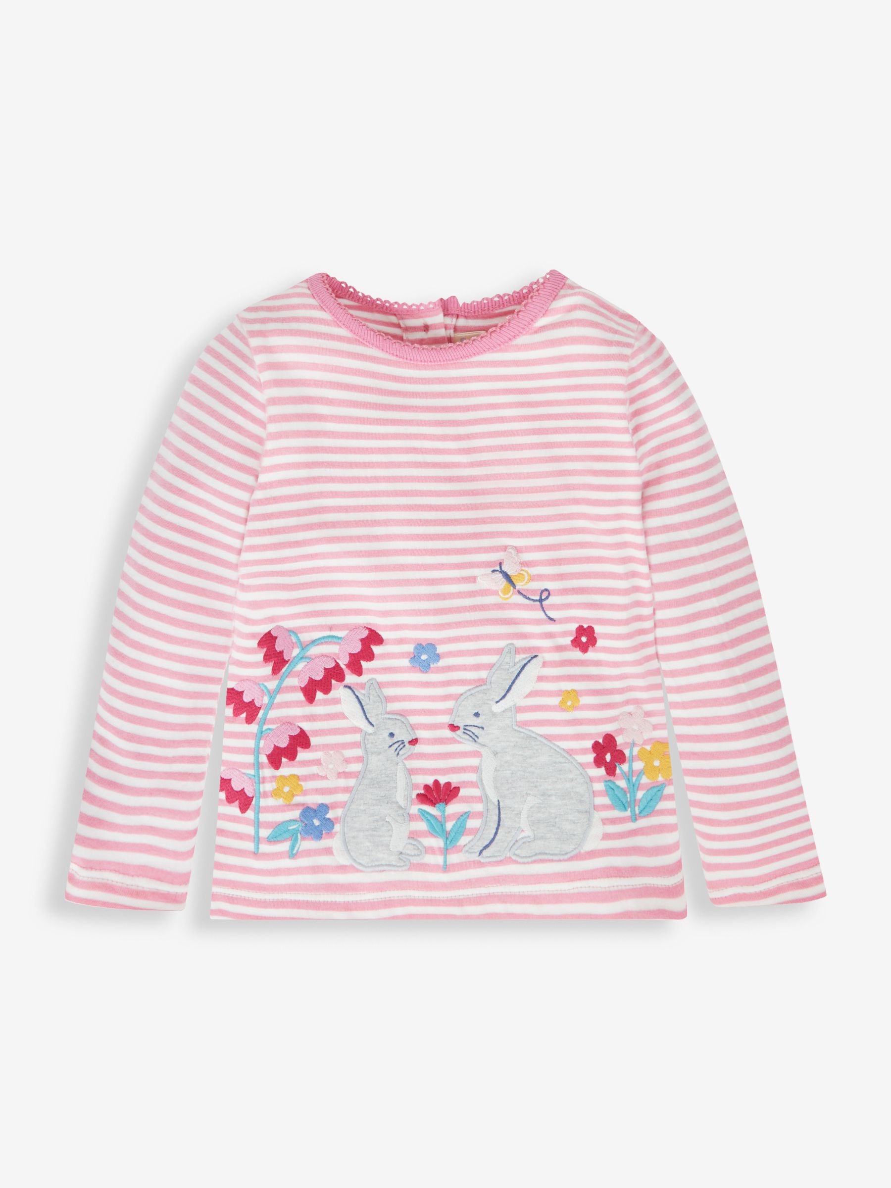 Pink Girls' Bunny Appliqué Top - Image 1 of 2