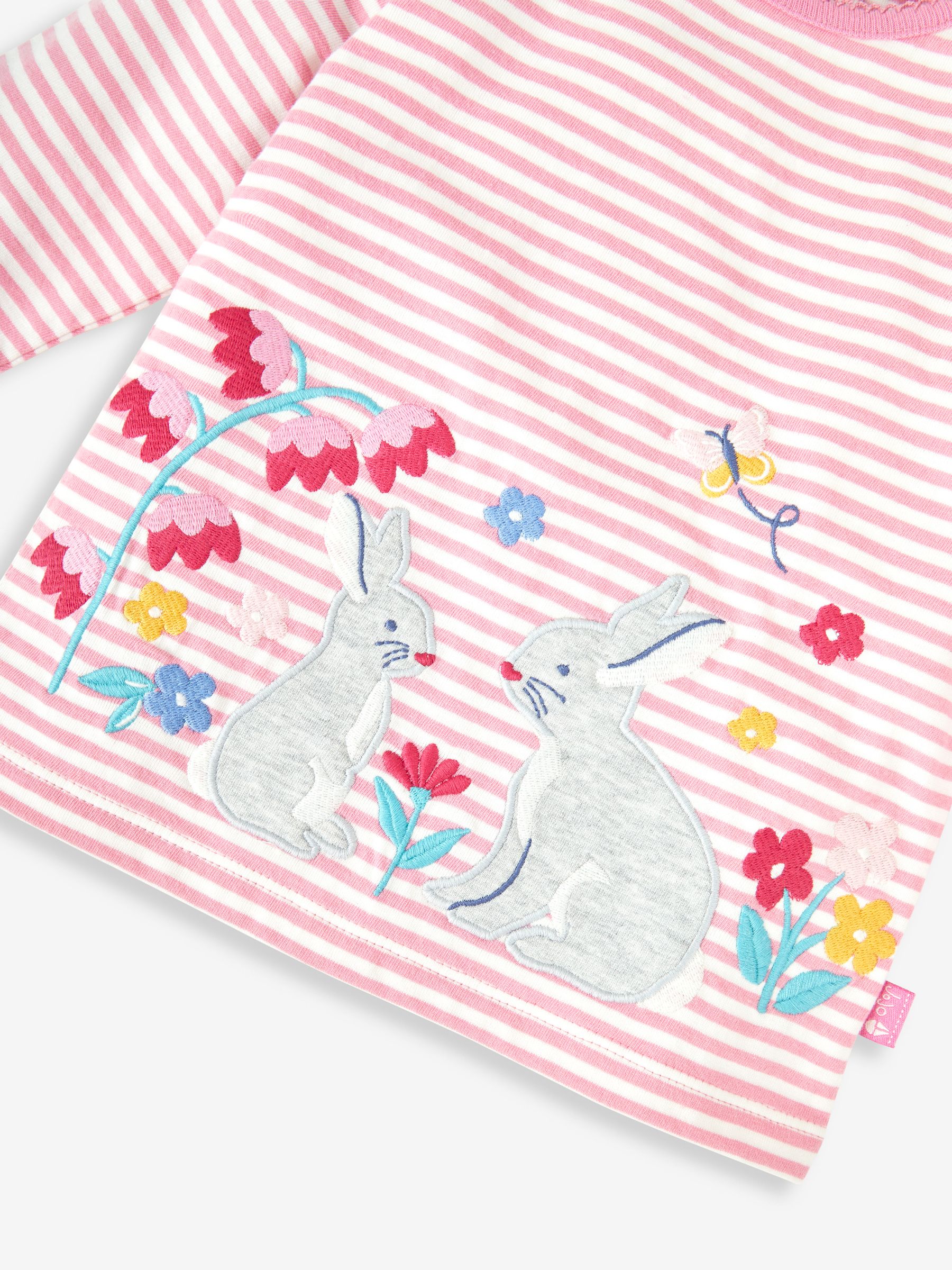 Pink Girls' Bunny Appliqué Top - Image 2 of 2
