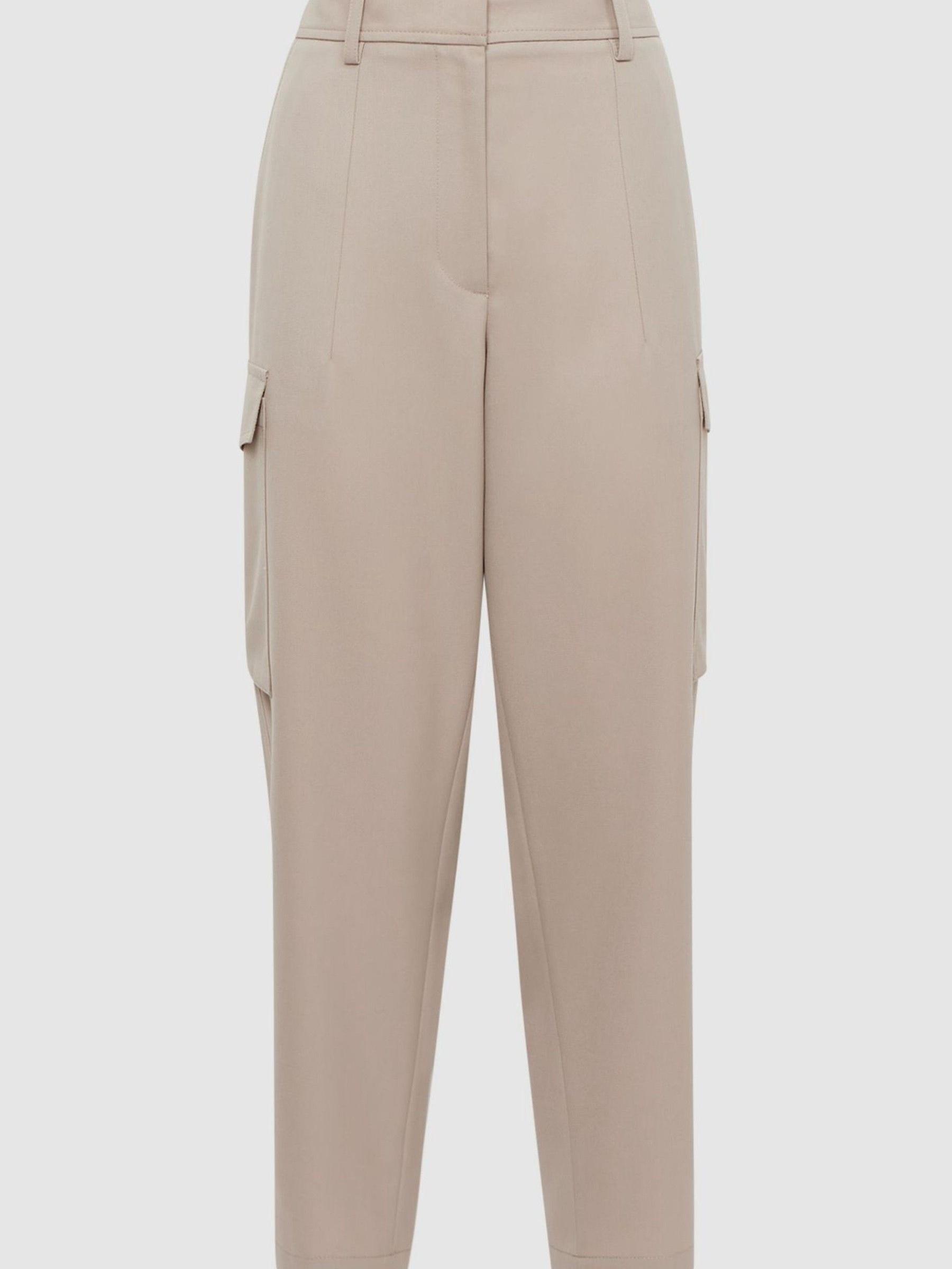 Petite Mid Rise Cargo Trousers in Neutral - Image 2 of 6